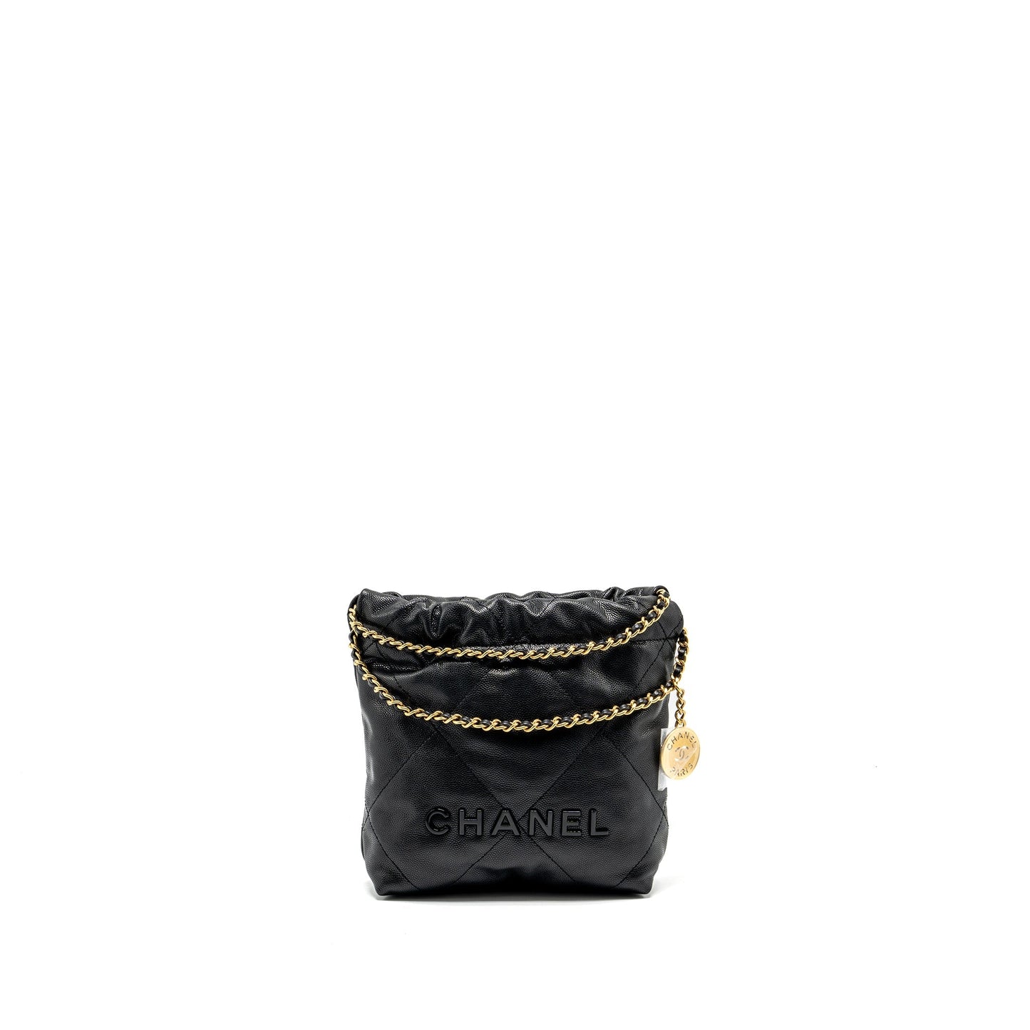 Chanel 22 Caviar GHW Microchip Black Mini Bag Microchip 1