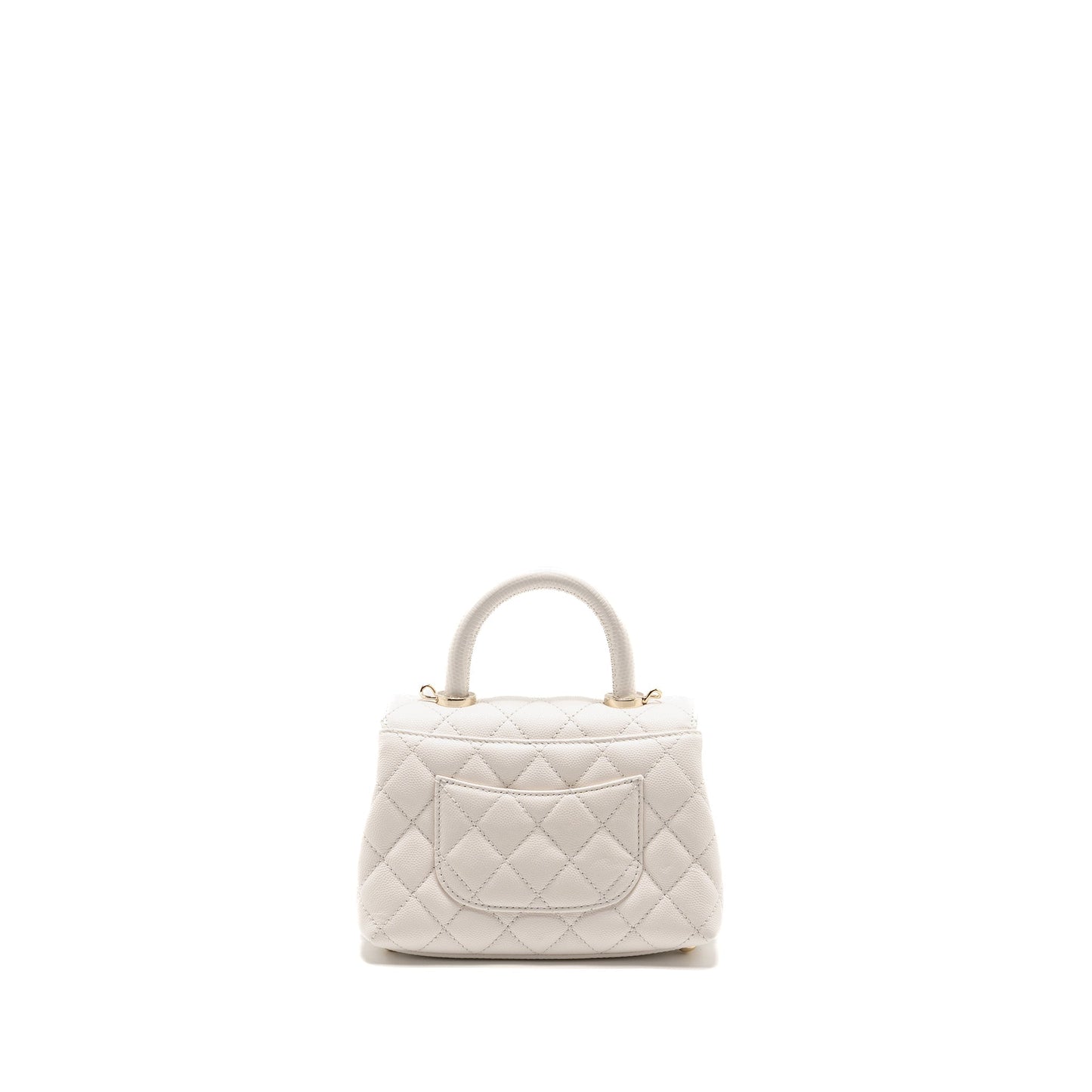Chanel Coco Handle Caviar LGHW Microchip White Mini Bag Microchip 1