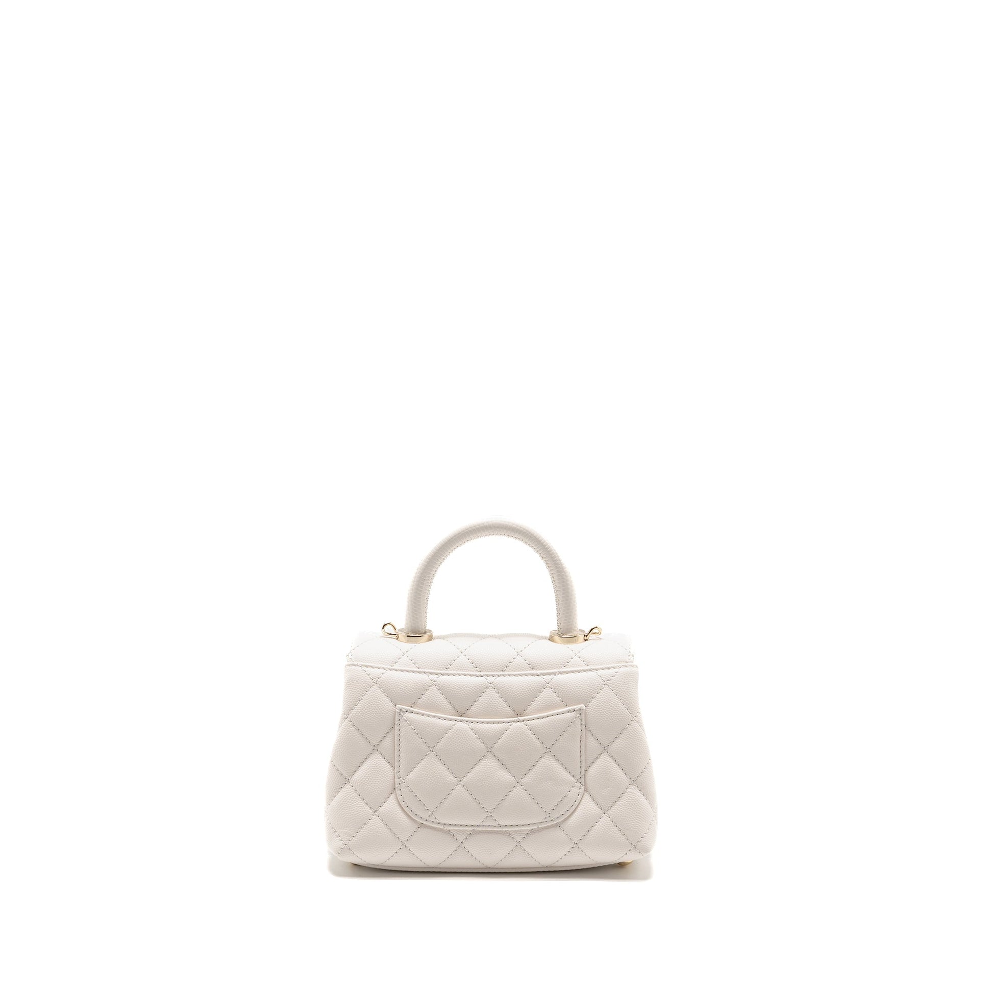 Chanel Coco Handle Caviar LGHW Microchip White Mini Bag Microchip 1