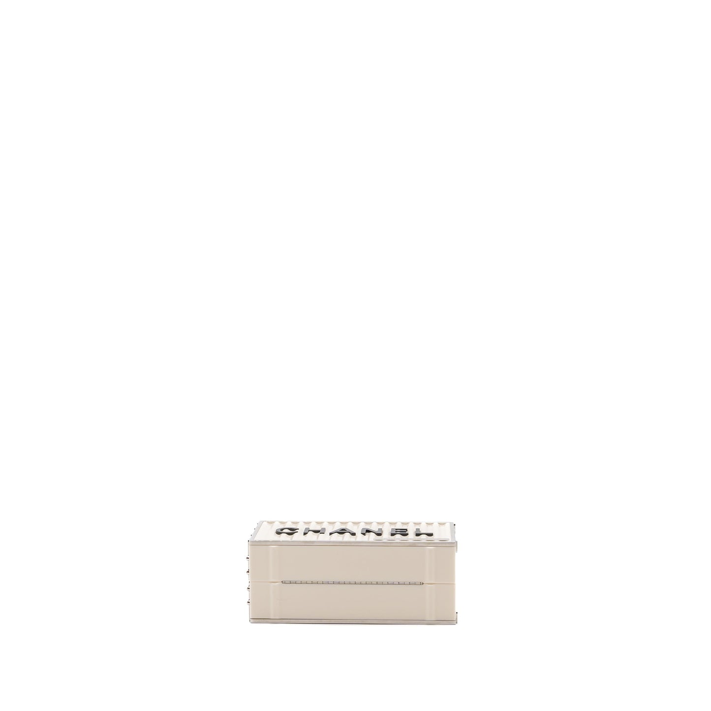 Chanel Paris-Hamburg runway container SHW Black White Red Clutch Bag