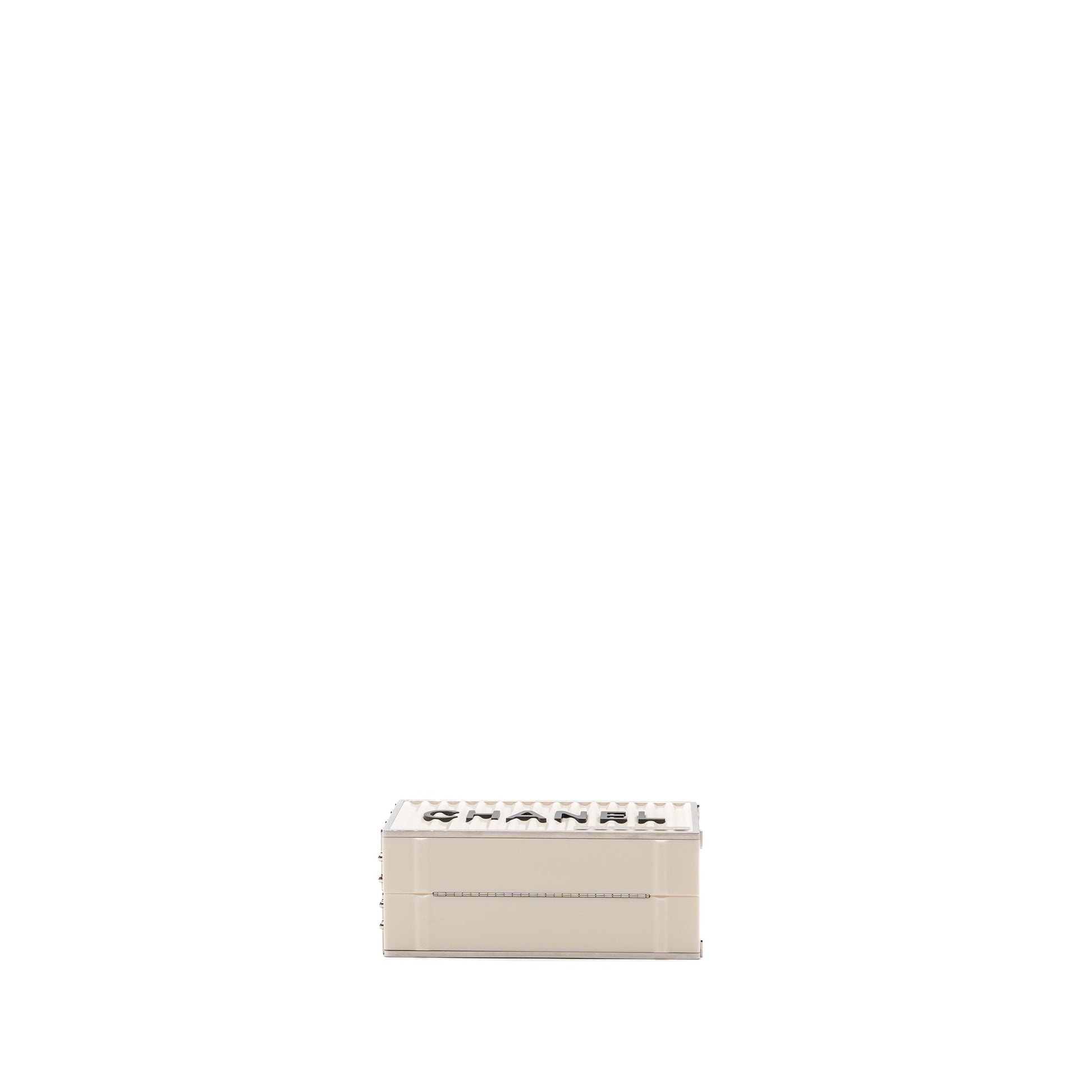 Chanel Paris-Hamburg runway container SHW Black White Red Clutch Bag