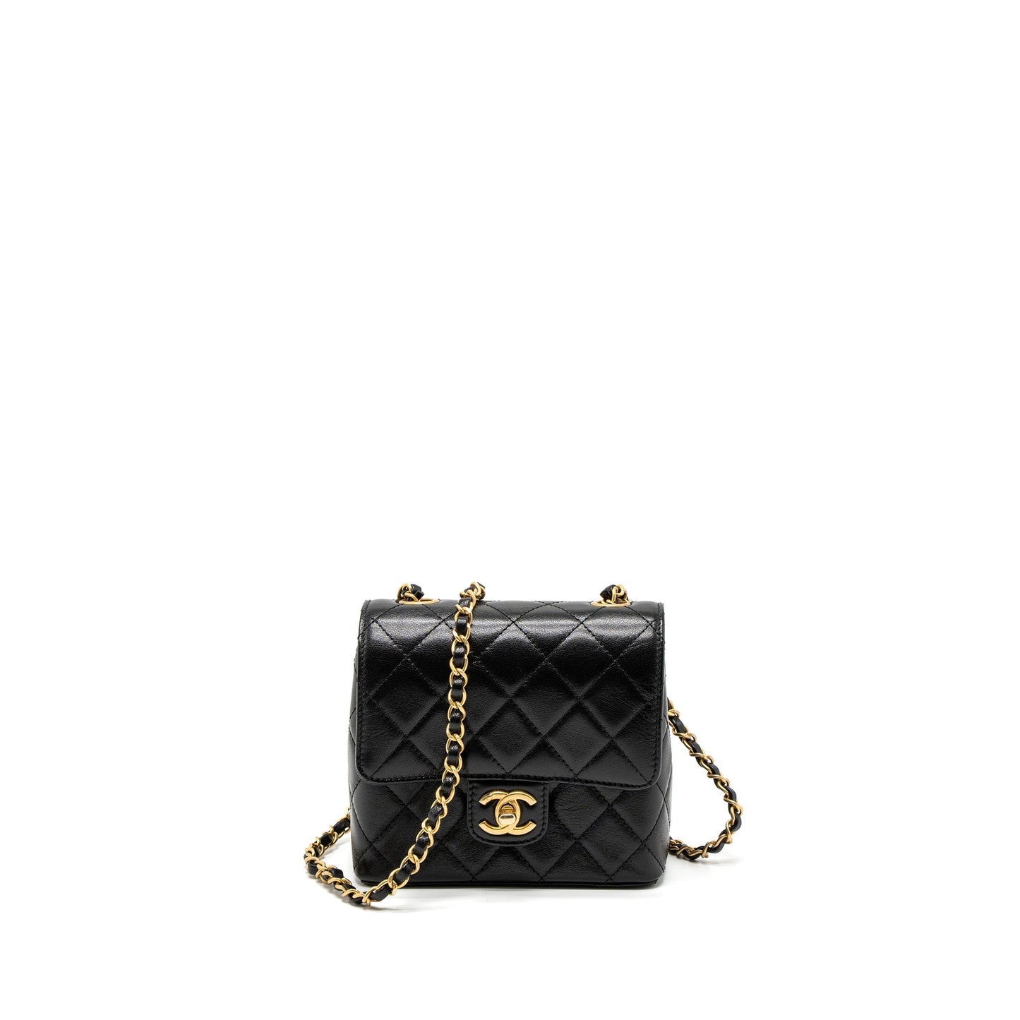 Chanel 22K Retro New Classic Square Flap Black Shoulder Bag