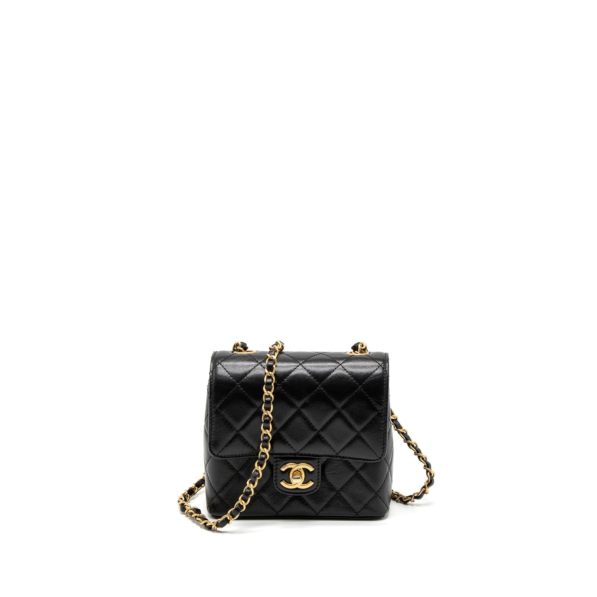 Chanel 22K Retro New Classic Square Flap Black Shoulder Bag