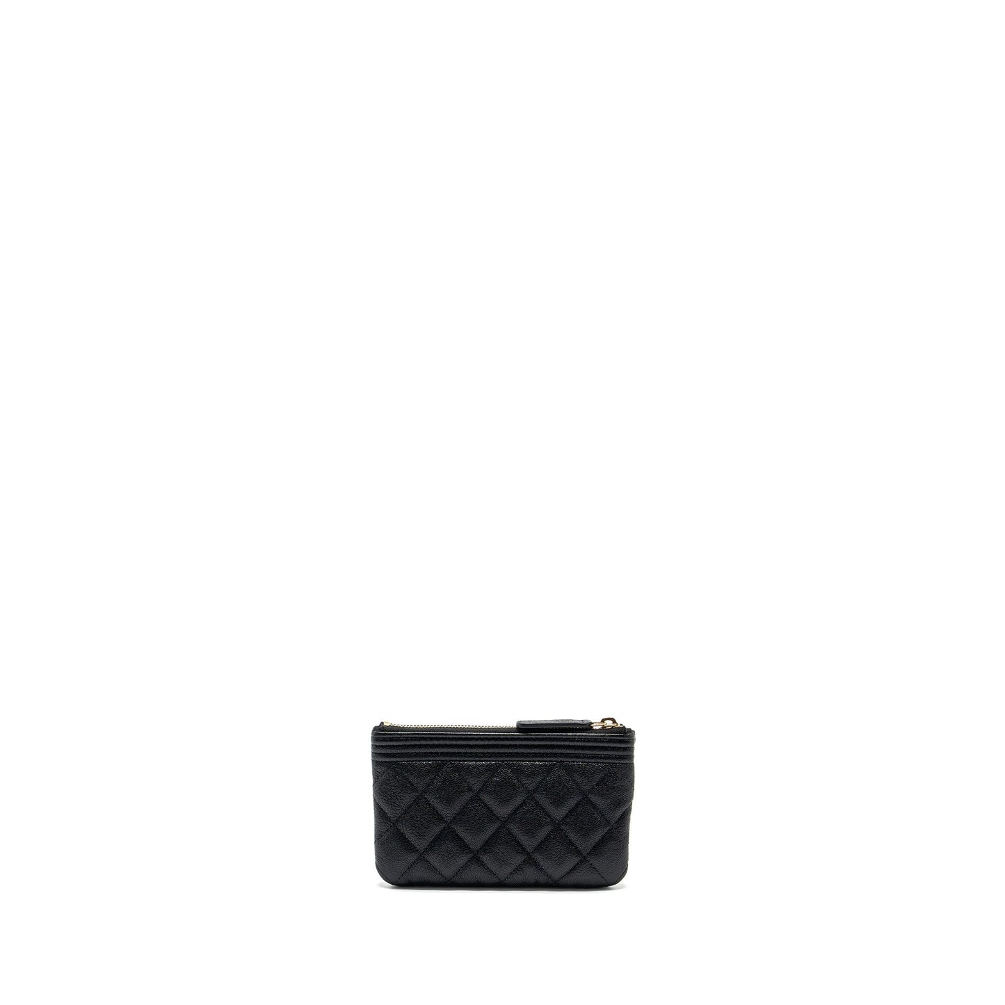 Chanel Boy Zip Shiny Grained Calfskin GHW Black Small Handbag