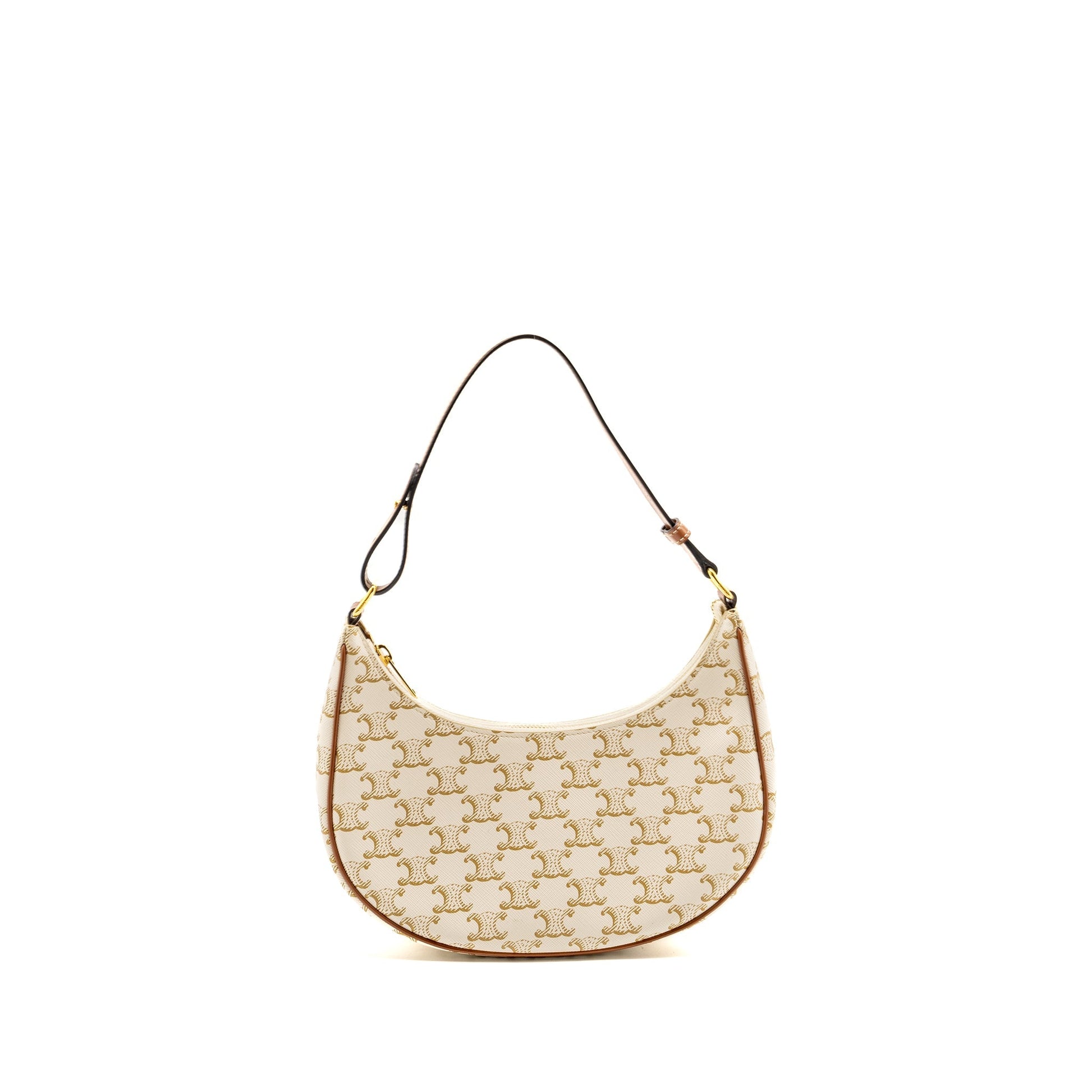 Celine Medium Ava Purse Triomphe Calfskin Handbag Canvas White Travel Bag