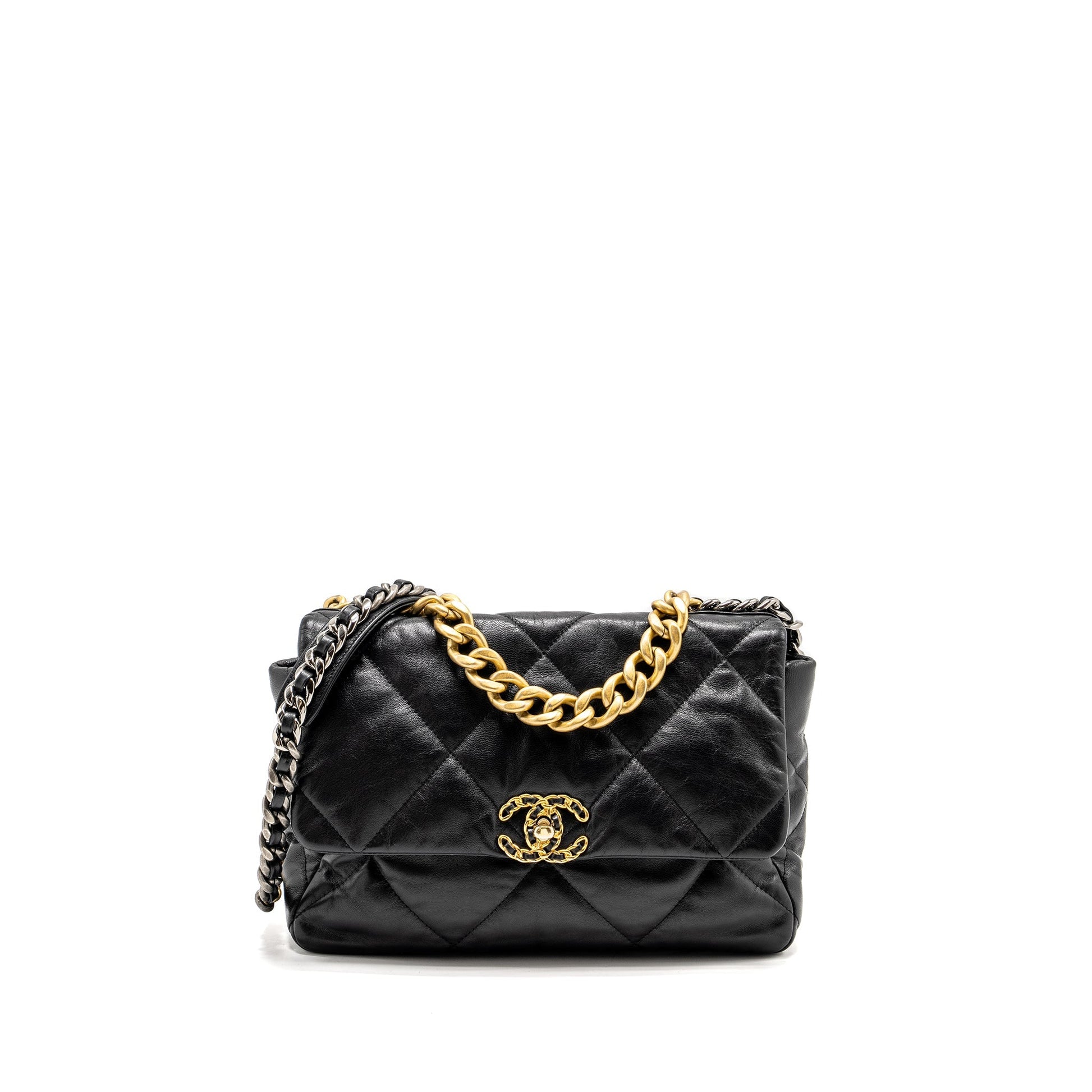 Chanel 19 goatskin Hardware Multicolour Black Handbag 6