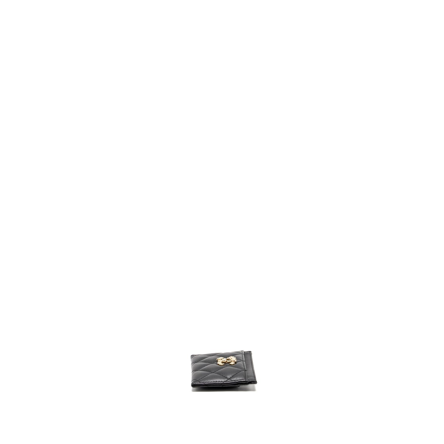 Chanel Detail CC Logo Card Holder Lambskin Black Wallet Case