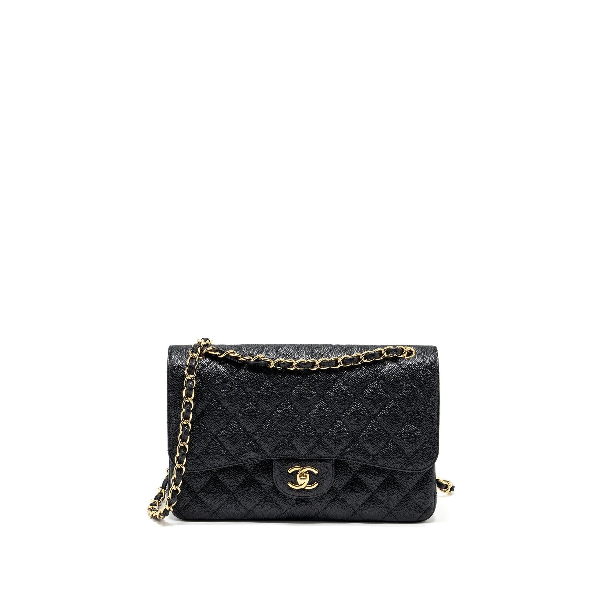 Chanel Classic jumbo double flap caviar GHW Black Shoulder Bag 5