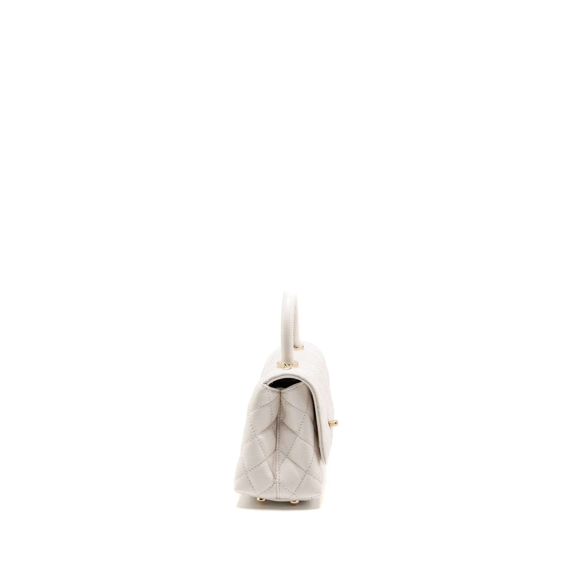 Chanel Coco Handle Caviar LGHW Microchip White Mini Bag Microchip 1