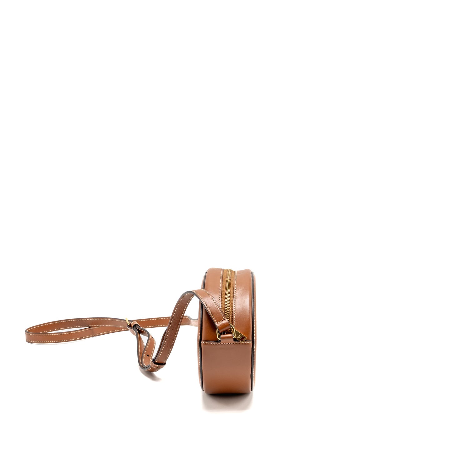 Celine Oval Purse Triomphe Smooth Calfskin Handbag Tan Travel Bag