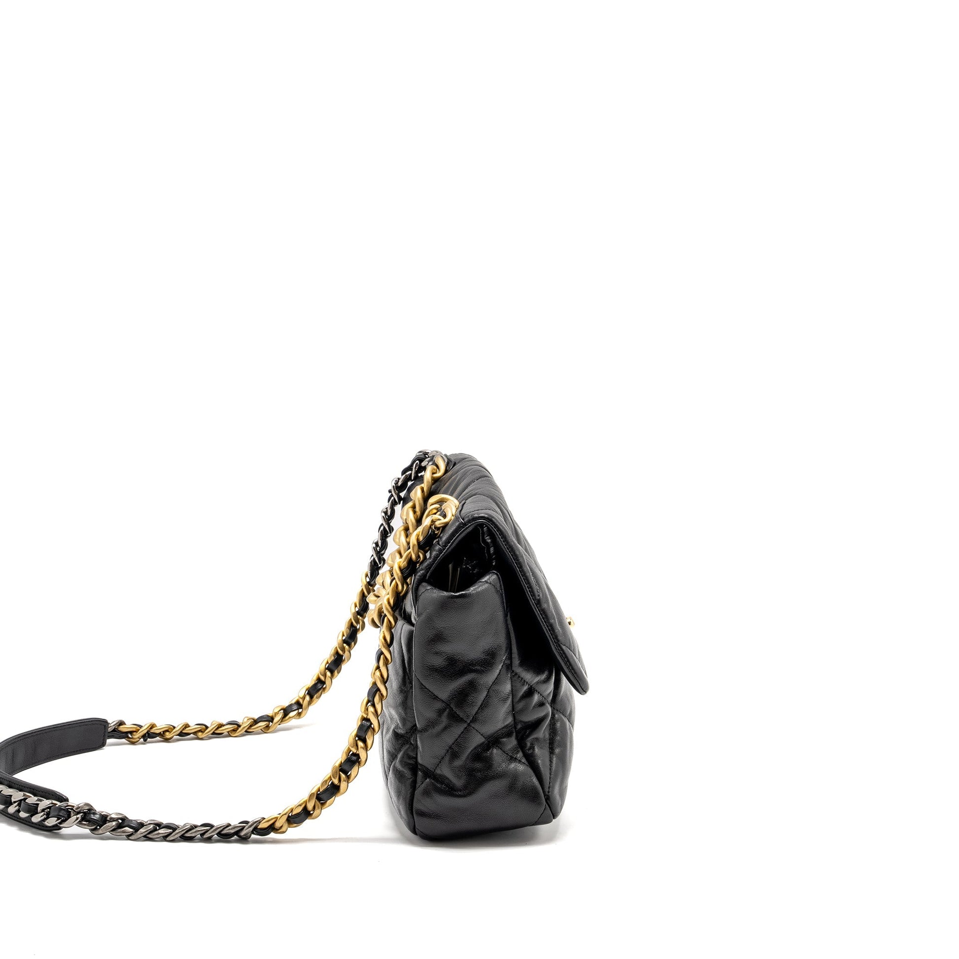 Chanel 19 goatskin Hardware Multicolour Black Handbag 6