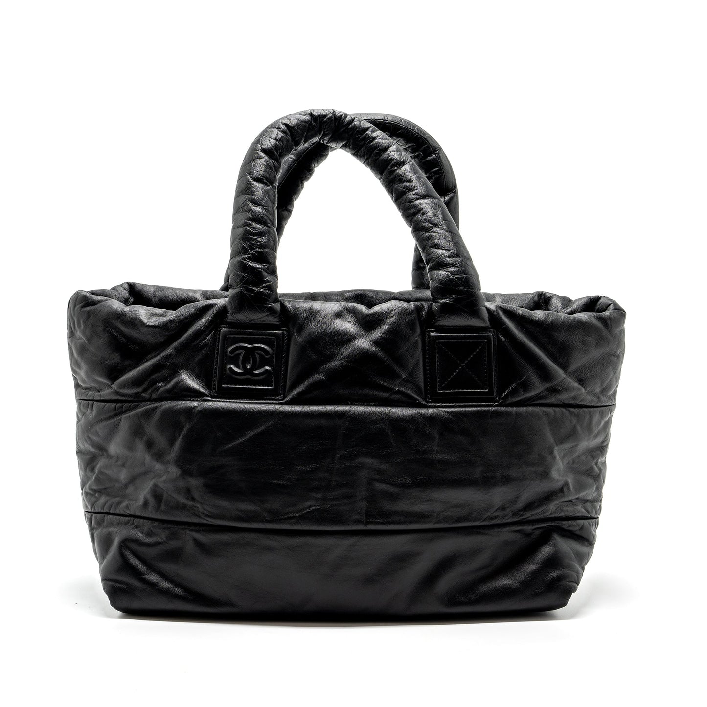 Chanel Puffy Down lambskin SHW Black Tote Bag