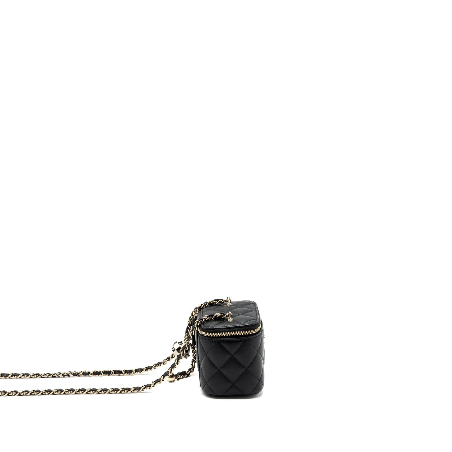 Chanel Pearl Crush Vanity Lambskin LGHW microchip Black Mini Bag