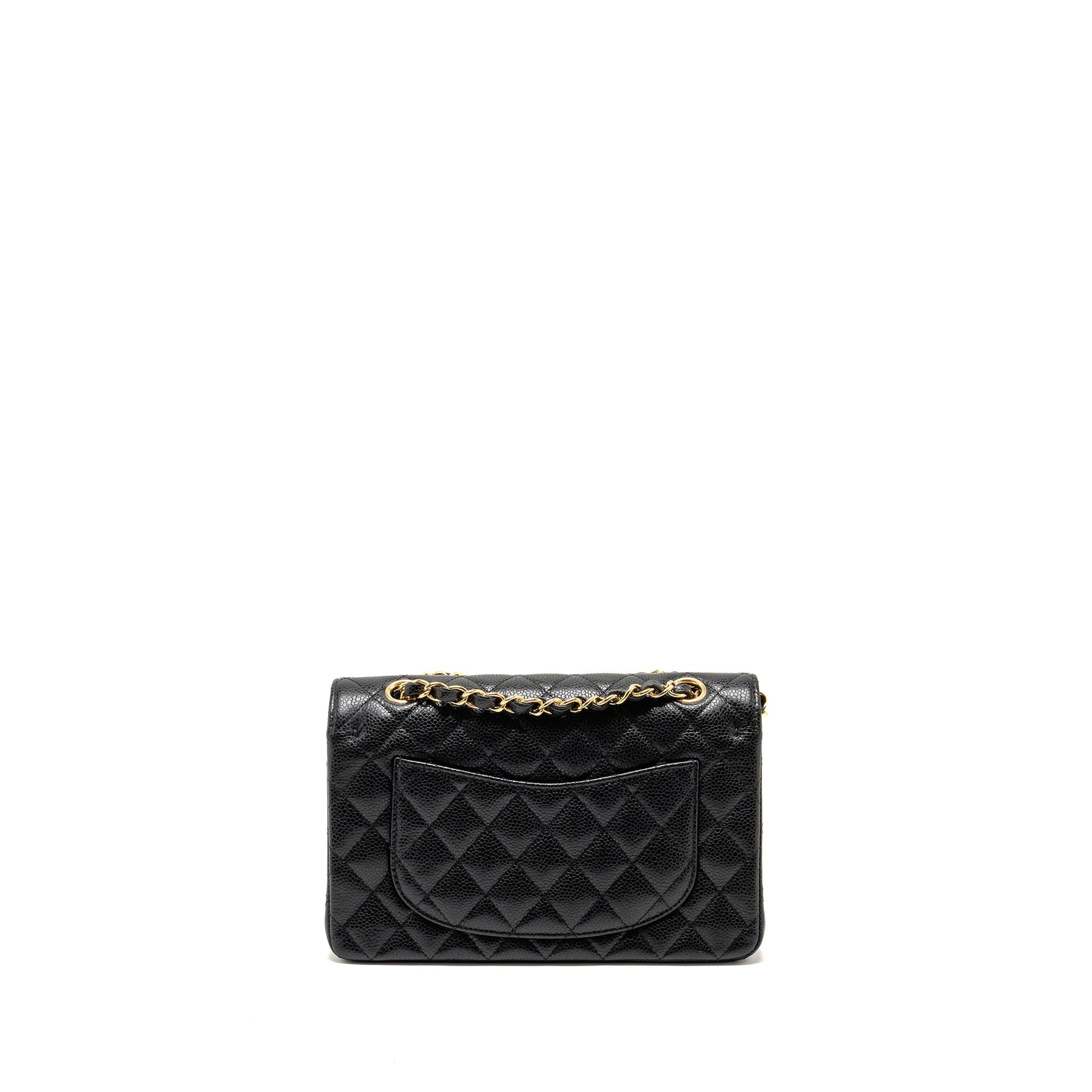 Chanel Classic Double Flap Caviar GHW Microchip Black Small Shoulder Bag Microchip 11
