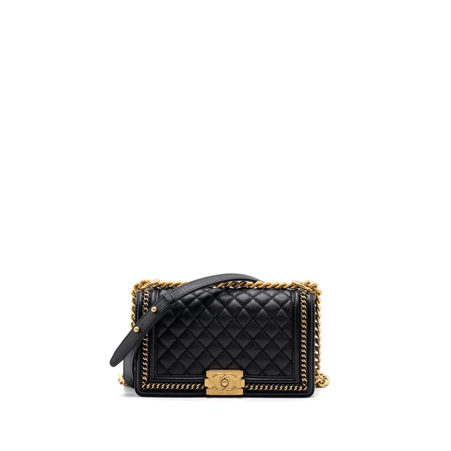 Chanel Boy Limited Edition Caviar GHW microchip Black Handbag