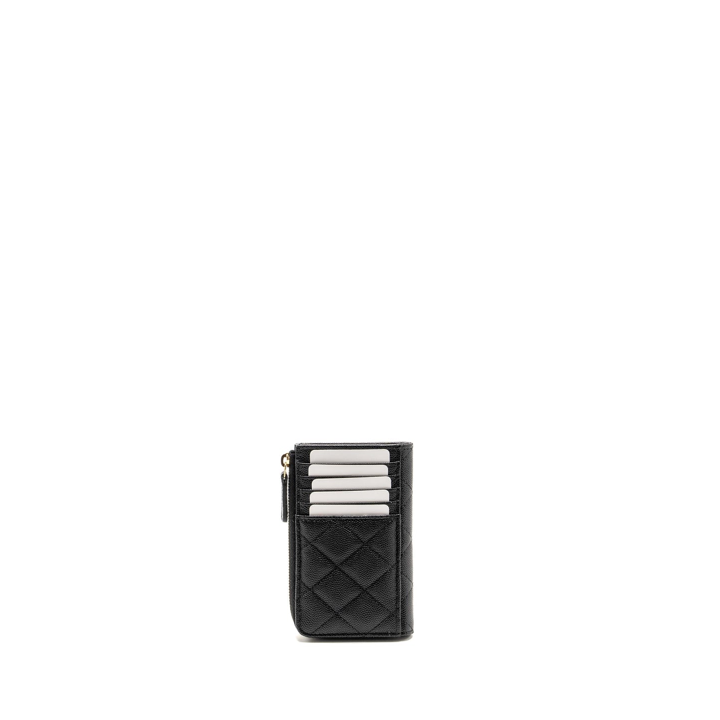 Chanel Zipped Card Holder Limited Edition Caviar Black Wallet Case