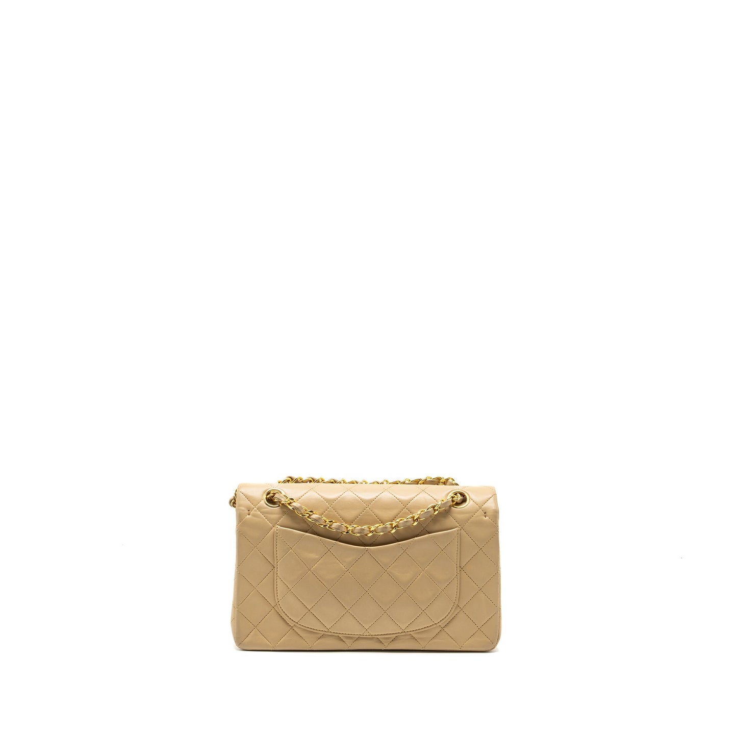 Chanel classic flap lambskin GHW Beige Small Shoulder Bag