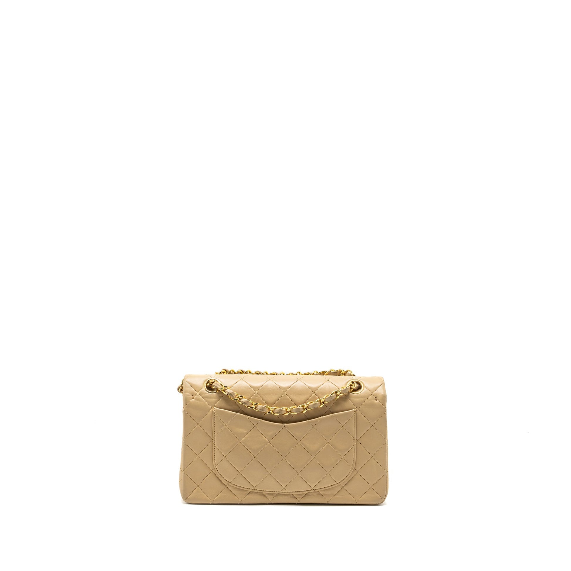 Chanel classic flap lambskin GHW Beige Small Shoulder Bag