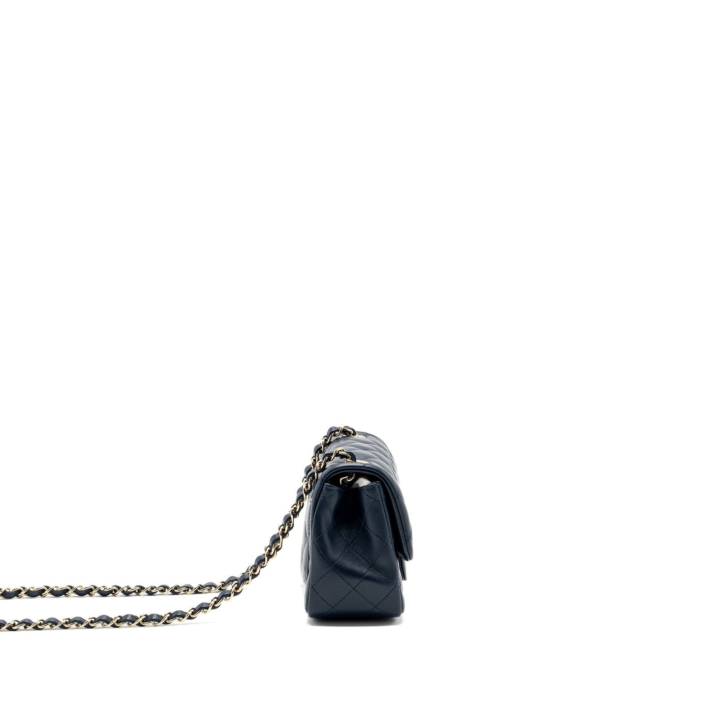 Chanel Classic Square Flap Lambskin Dark LGHW Blue Shoulder Bag