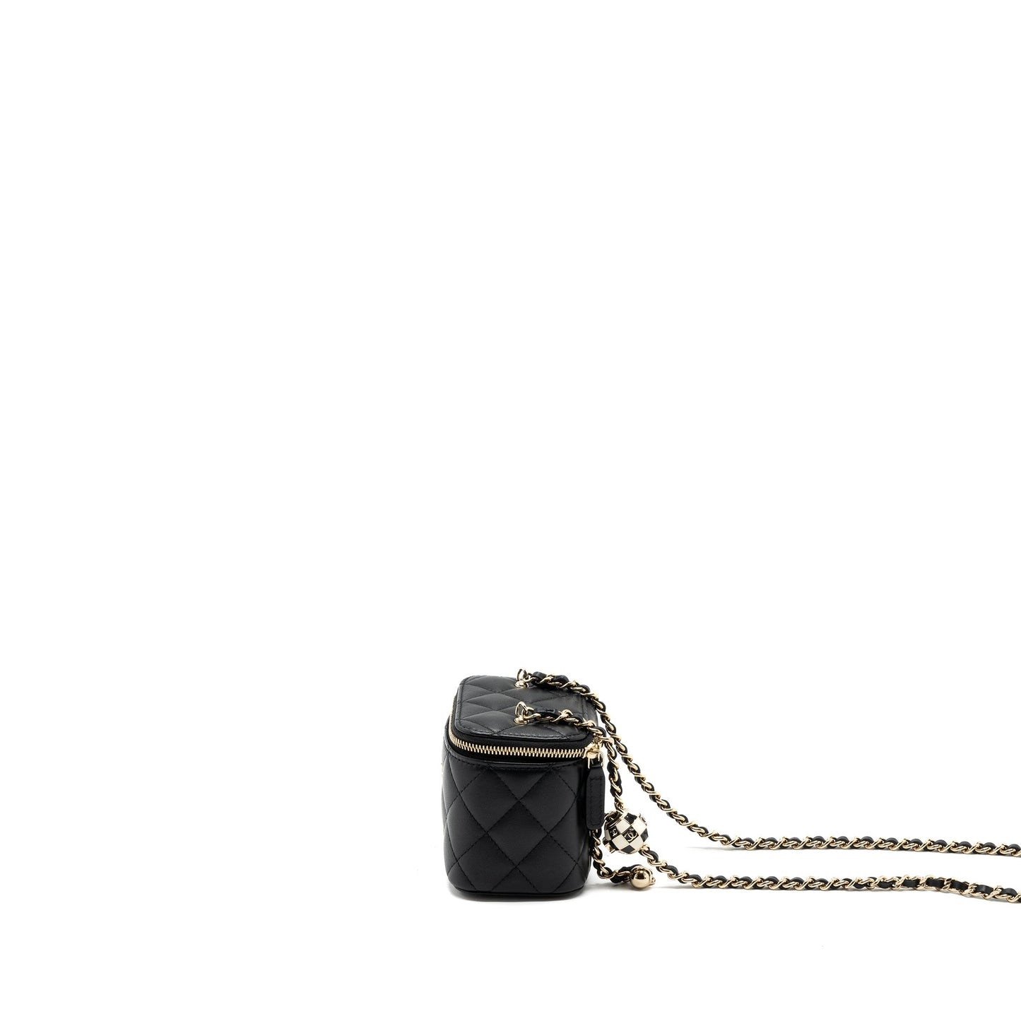 Chanel Pearl Crush Vanity Lambskin LGHW microchip Black Mini Bag