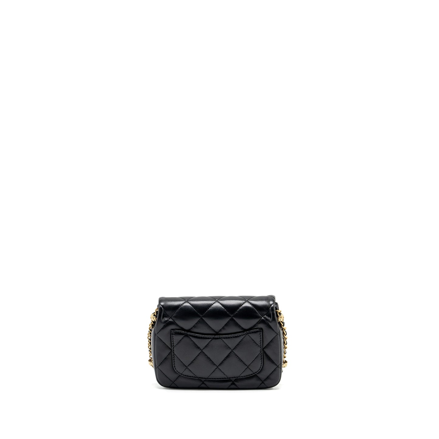 Chanel Quilted flap detailed logo lambskin GHW Black Shoulder Bag