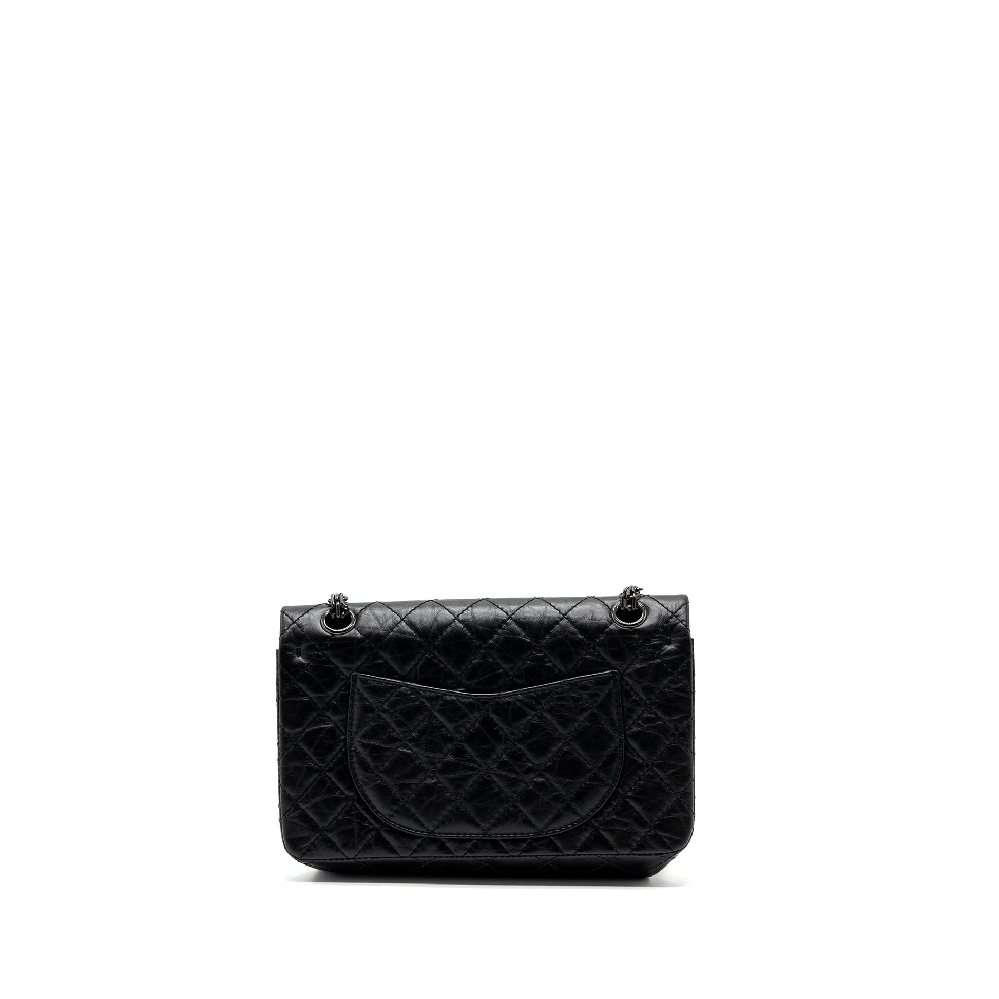 Chanel 2.55 225 Reissue Flap Aged Calfskin Black Small Shoulder Bag Hardware Microchip