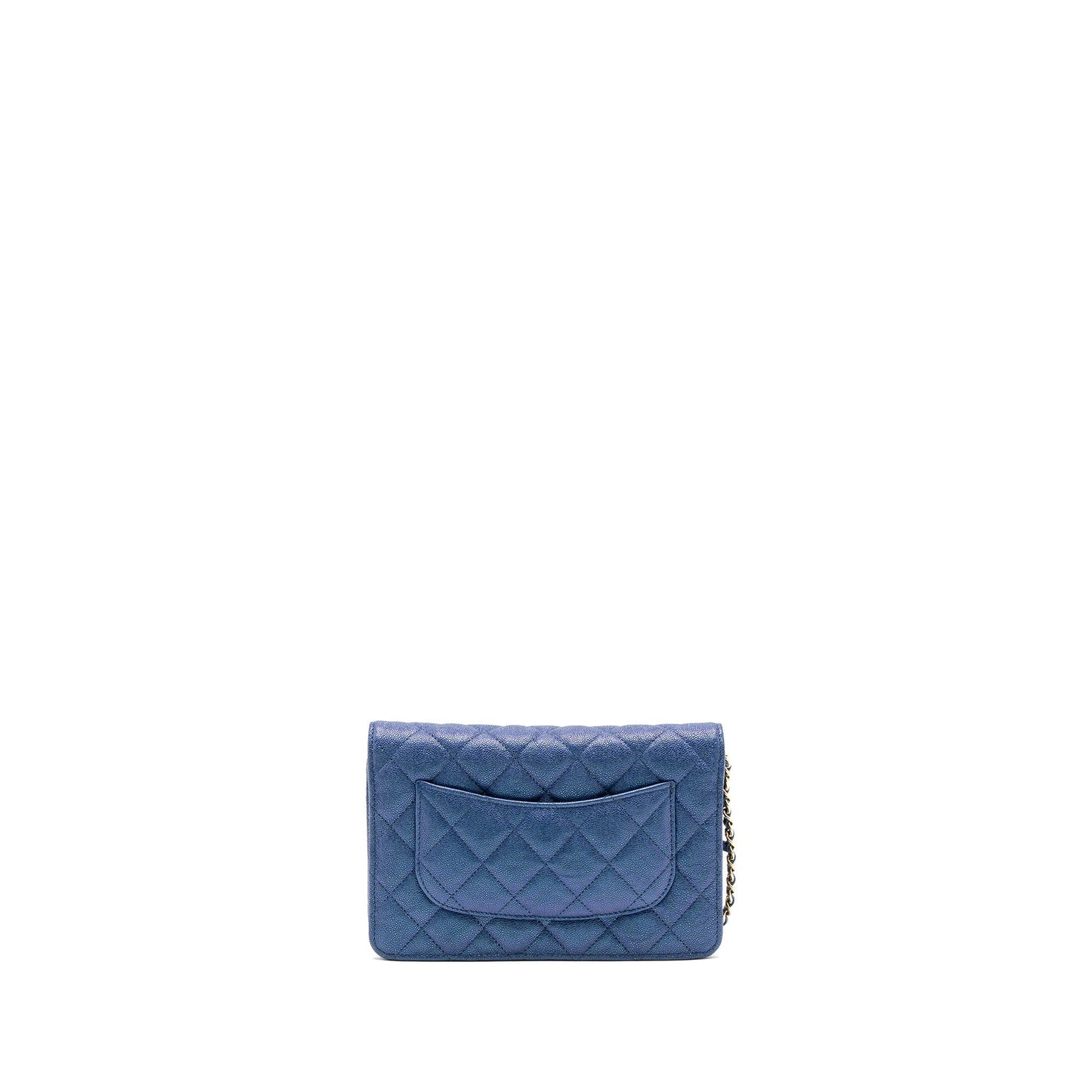 Chanel Classic On Caviar Iridescent LGHW Blue Wallet Case Lghw 1