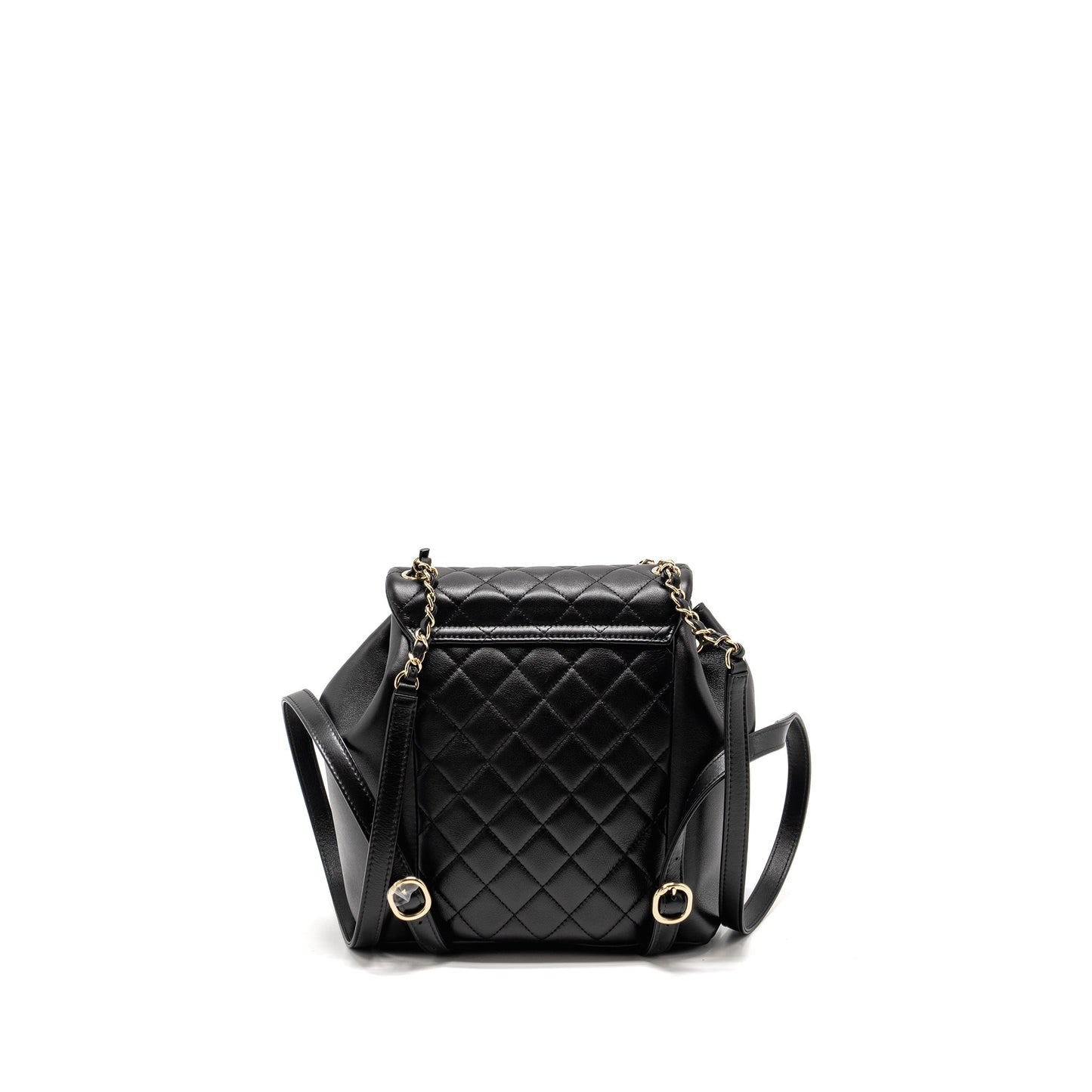 Chanel 23c Duma Backpack Calfskin LGHW microchip Black Black Lghwmicrochip