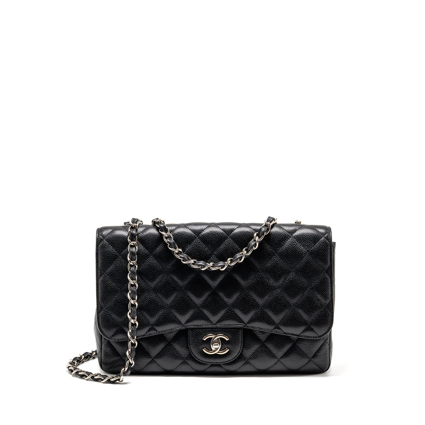 Chanel Jumbo Classic Single Flap Caviar SHW Black Shoulder Bag