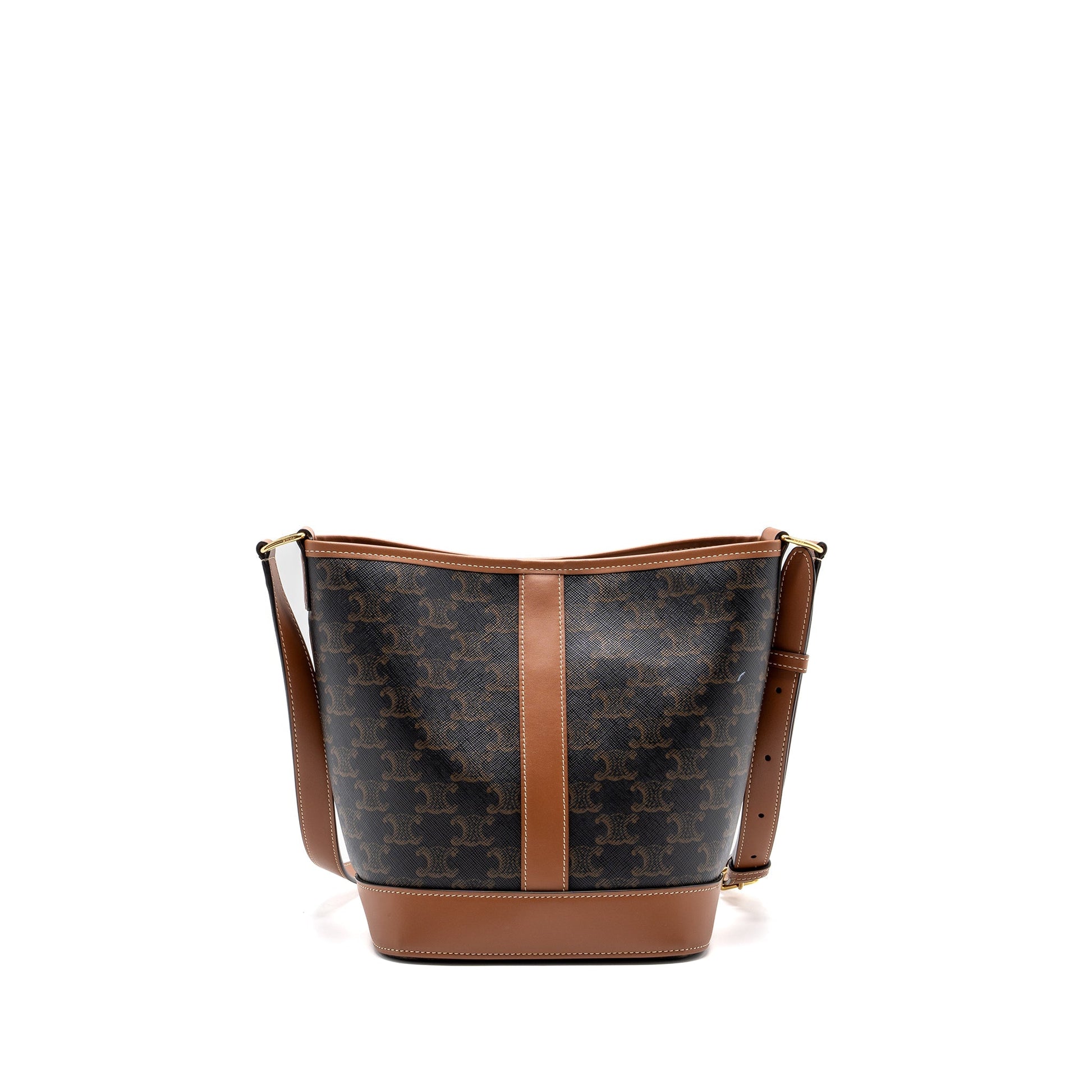 Celine Bucket Purse Triomphe Handbag Leather Canvas Bucket Bag