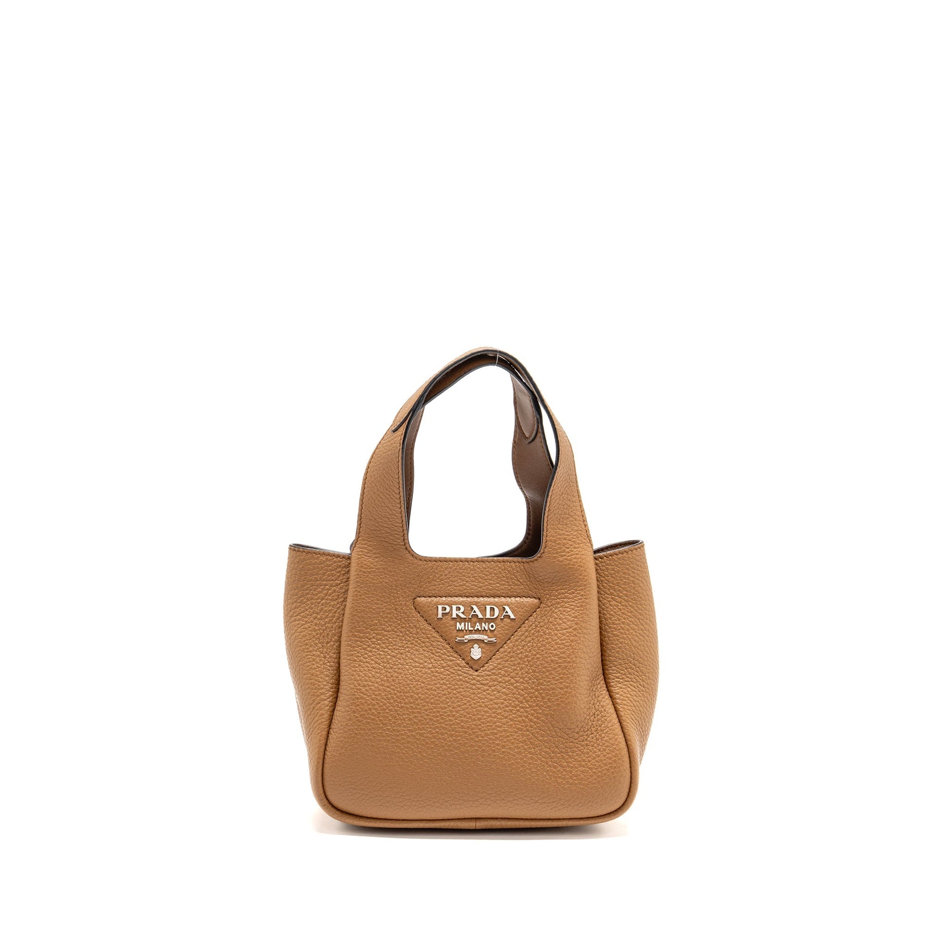 Prada Handbag Calfskin Caramel Leather Mini Travel Bag
