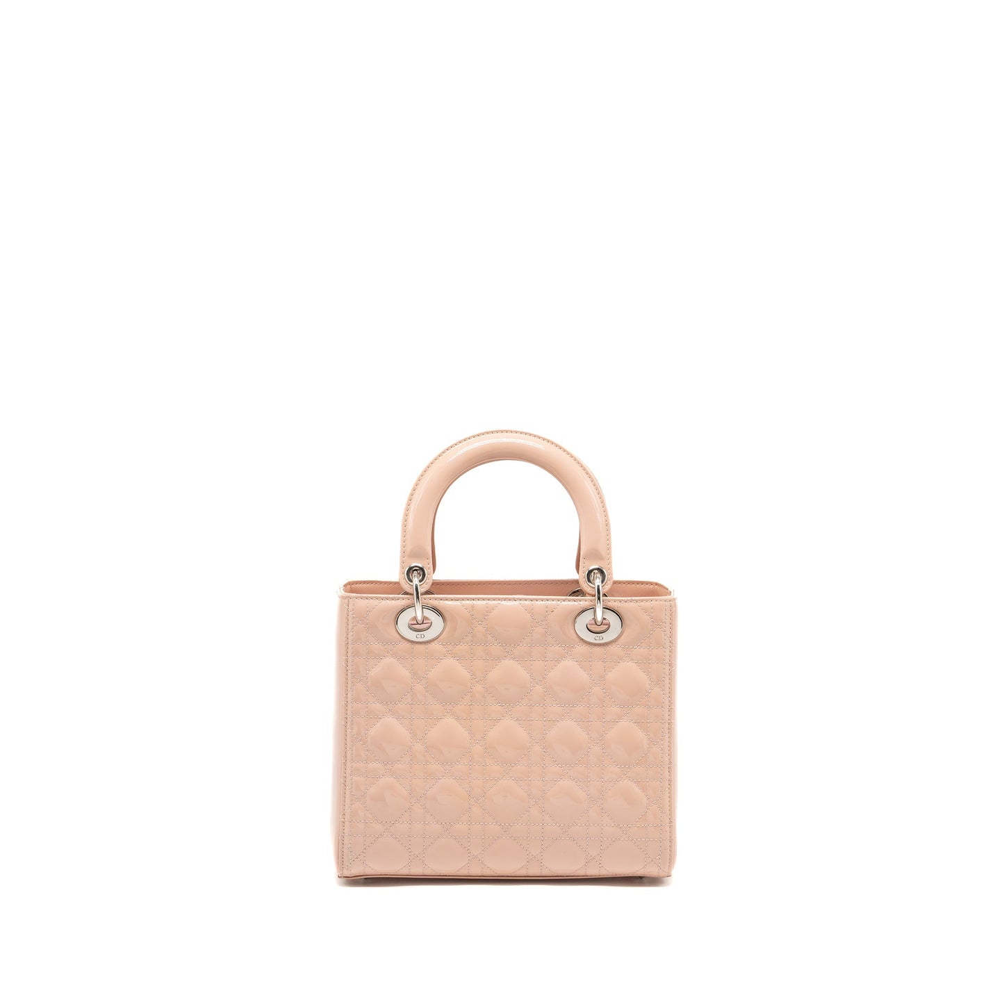 Dior Lady Patent Handbag Pink Medium Travel Bag