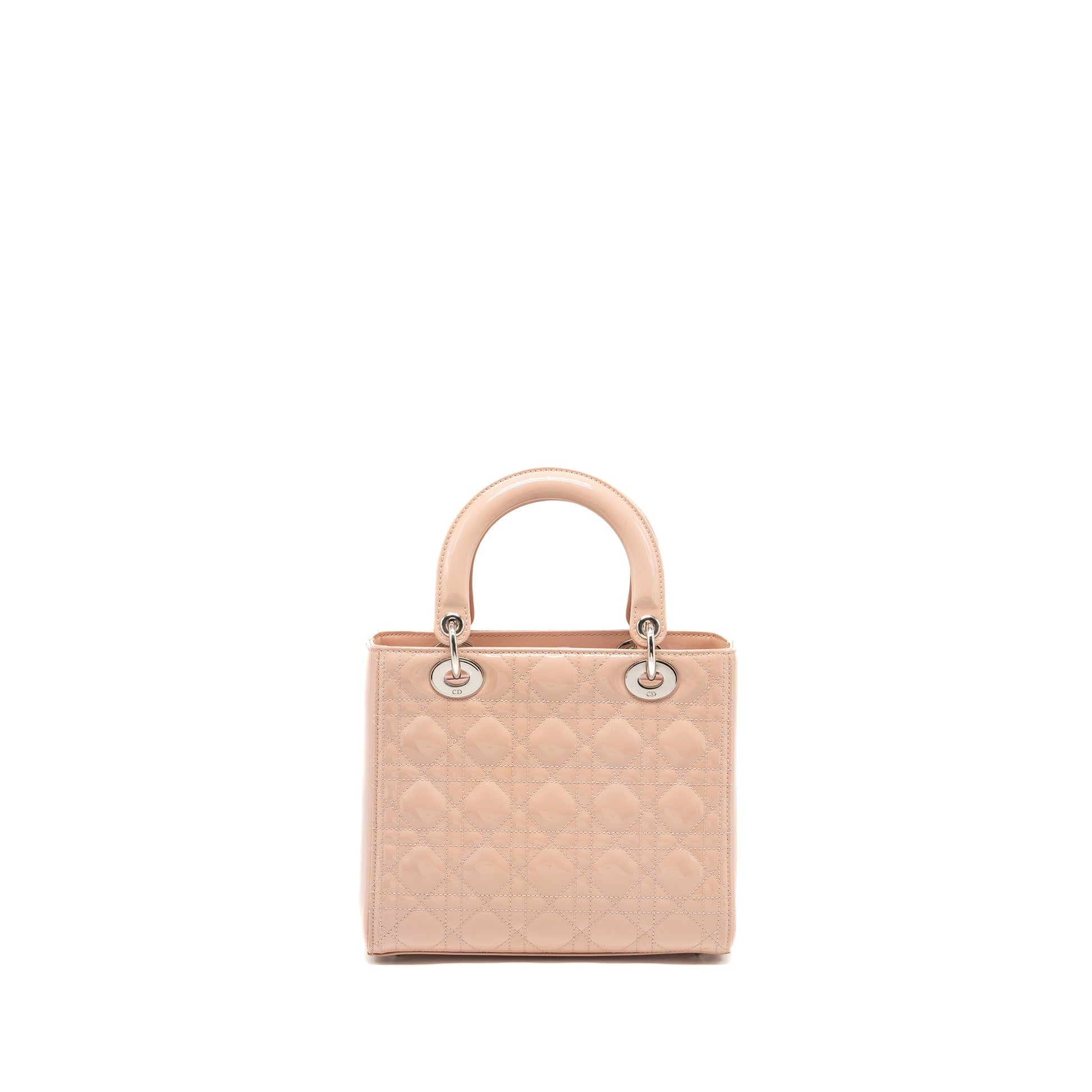 Dior Lady Patent Handbag Pink Medium Travel Bag