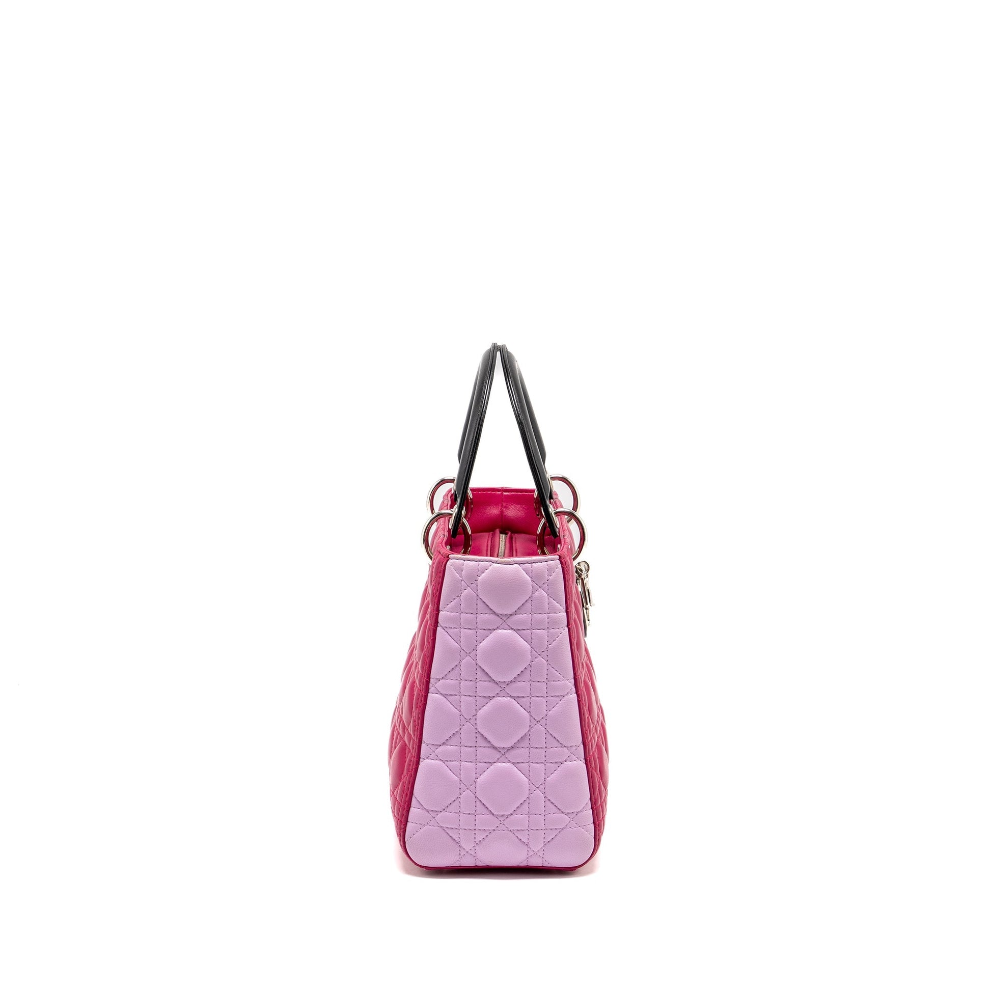 Dior Lady Lambskin Multicolour Handbag Pink Medium Travel Bag