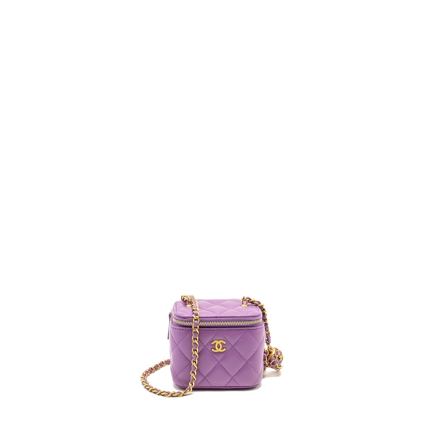 Chanel Pearl Crush Vanity Lambskin Purple GHW Mini Bag