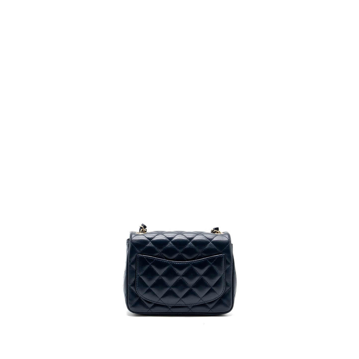Chanel Classic Square Flap Lambskin Dark LGHW Blue Shoulder Bag