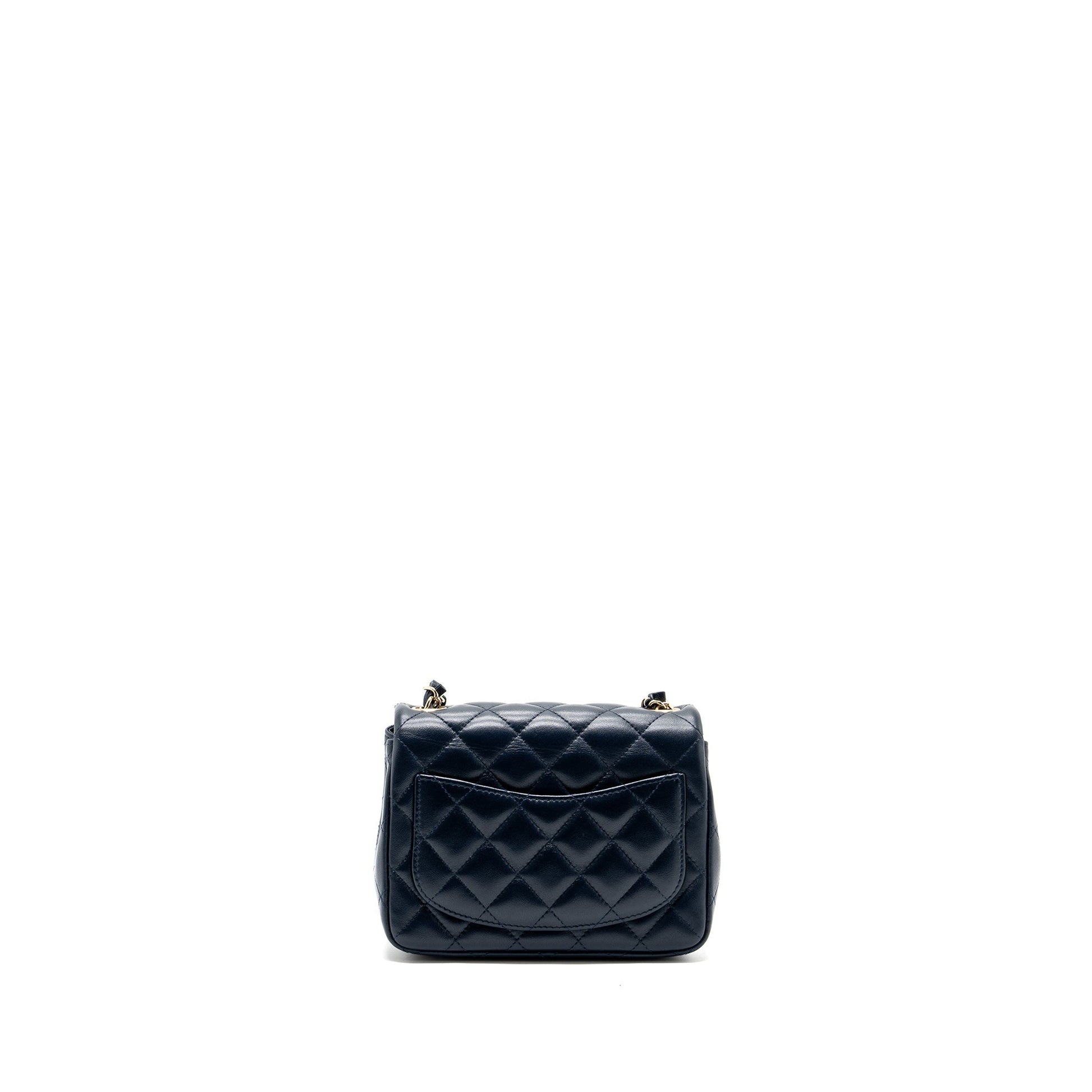 Chanel Classic Square Flap Lambskin Dark LGHW Blue Shoulder Bag