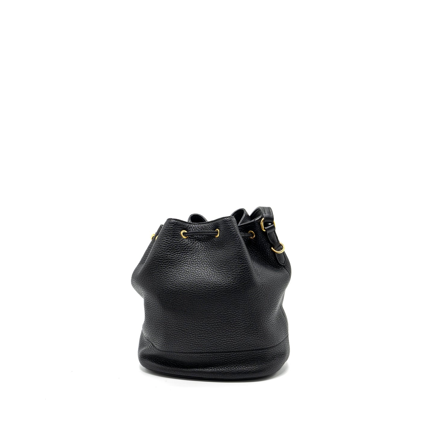 Prada Secchiello Purse Grained Calfskin Handbag Black Bucket Bucket Bag