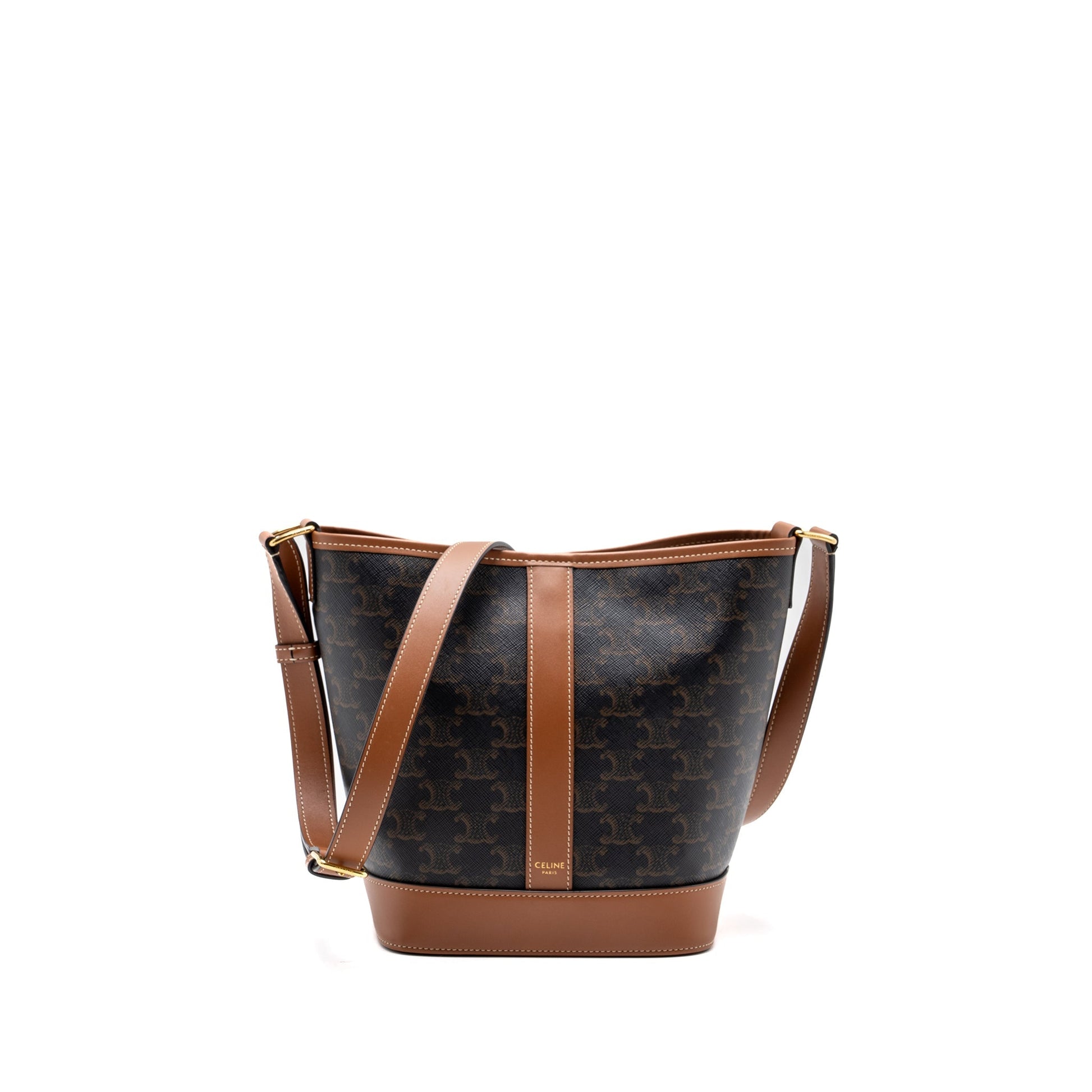 Celine Bucket Purse Triomphe Handbag Leather Canvas Bucket Bag