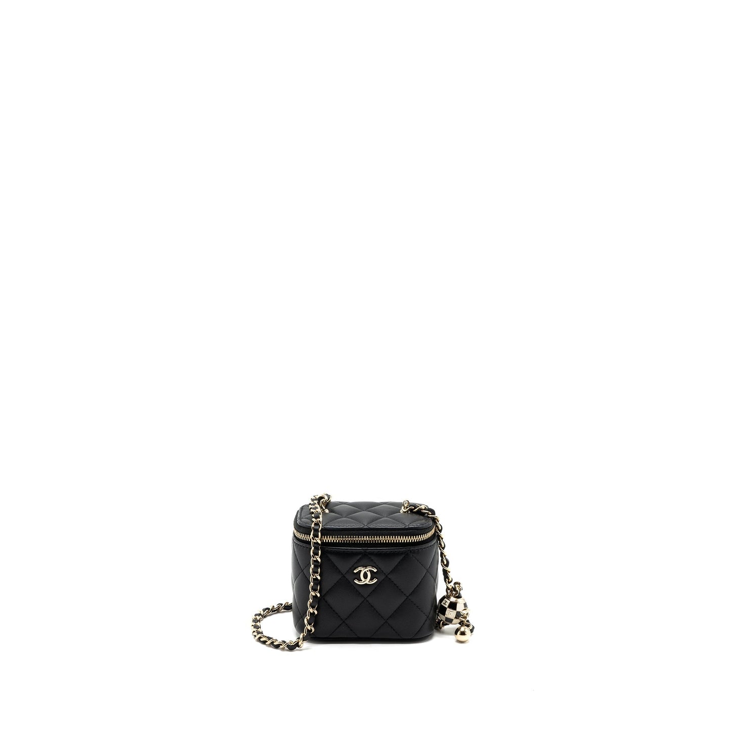 Chanel Pearl Crush Vanity Lambskin LGHW microchip Black Mini Bag