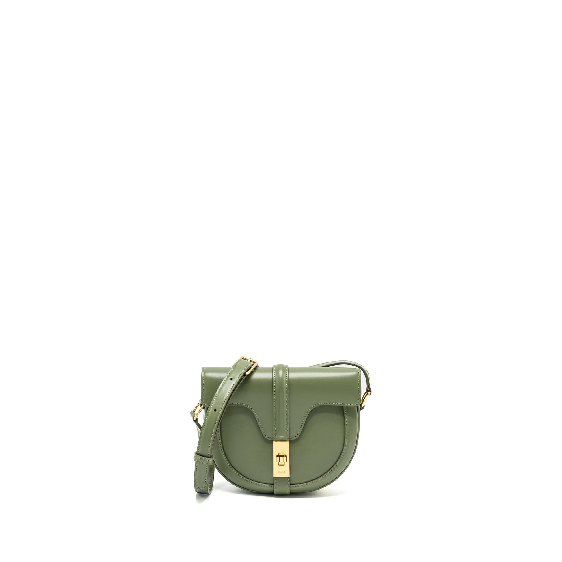 Celine Besace Purse Calfskin Light Khaki Handbag Small Travel Bag