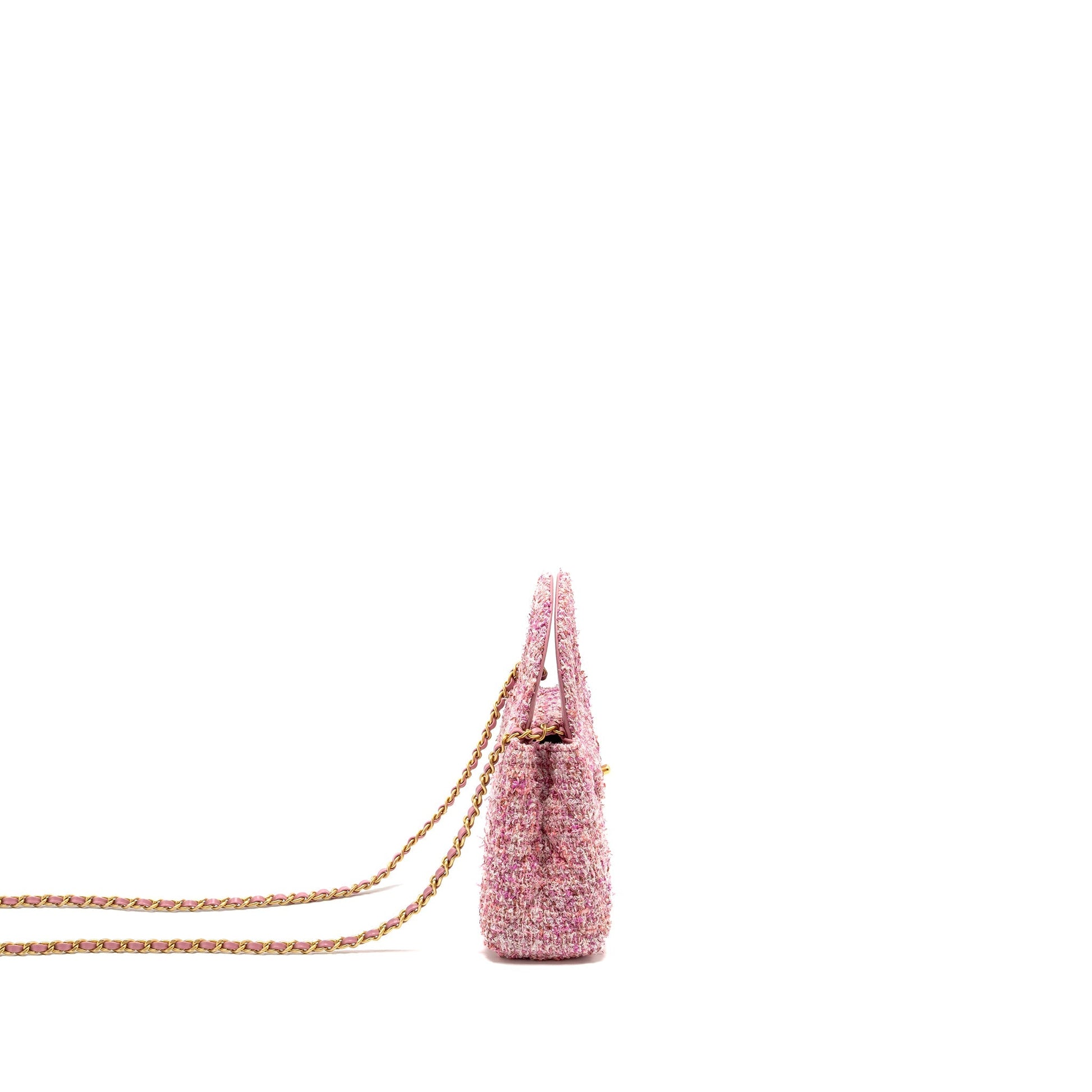 Chanel 24P Kelly Shopping Tweed GHW microchip Multicolour Pink Tote Bag