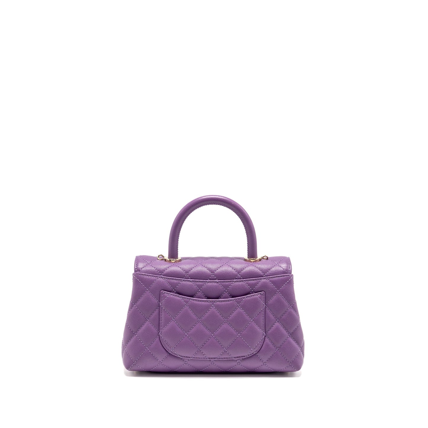 Chanel Coco Handle Caviar purple LGHW microchip Small Handbag