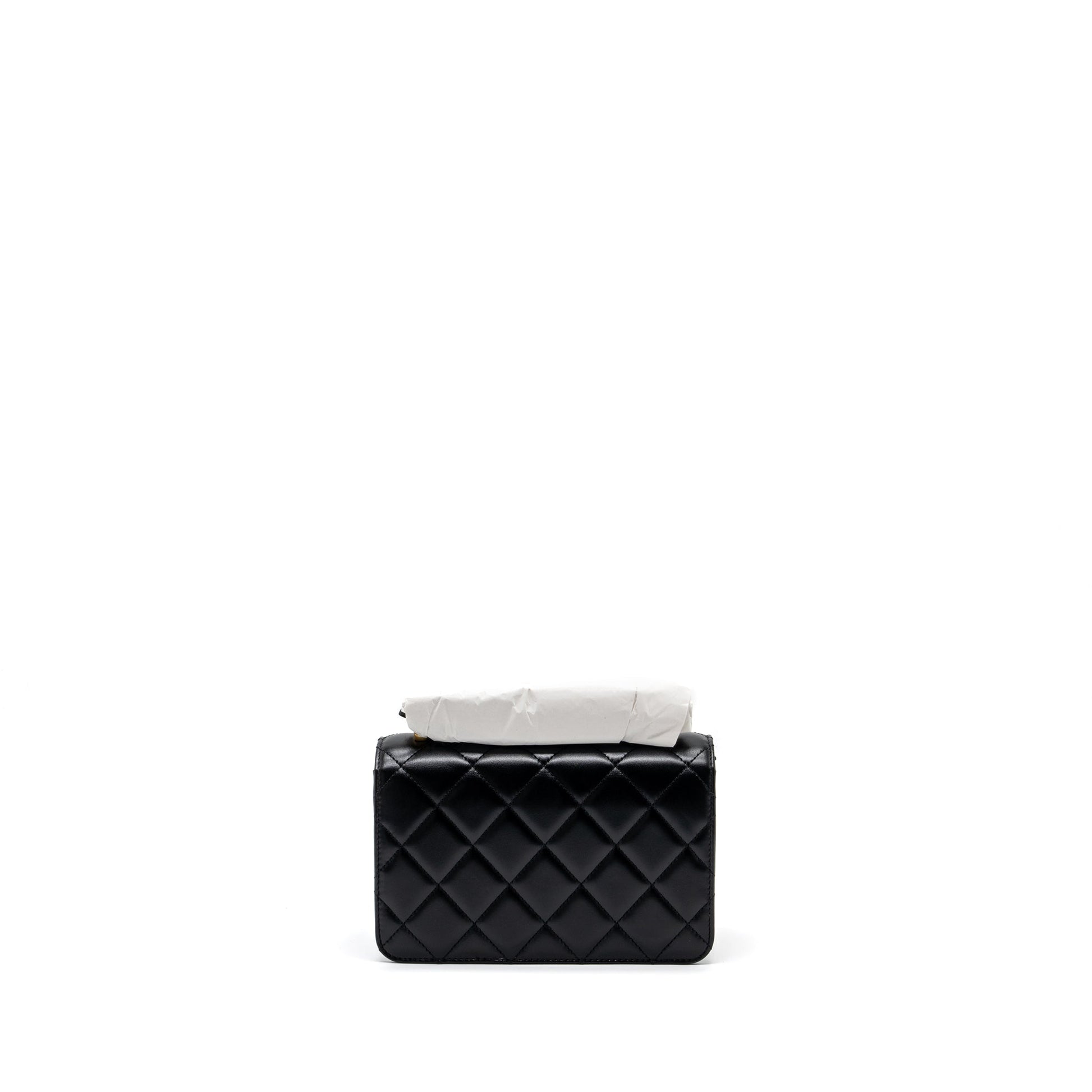 Chanel 24C crush flap calfskin GHW microchip Black Gold Shoulder Bag Ghw Microchip