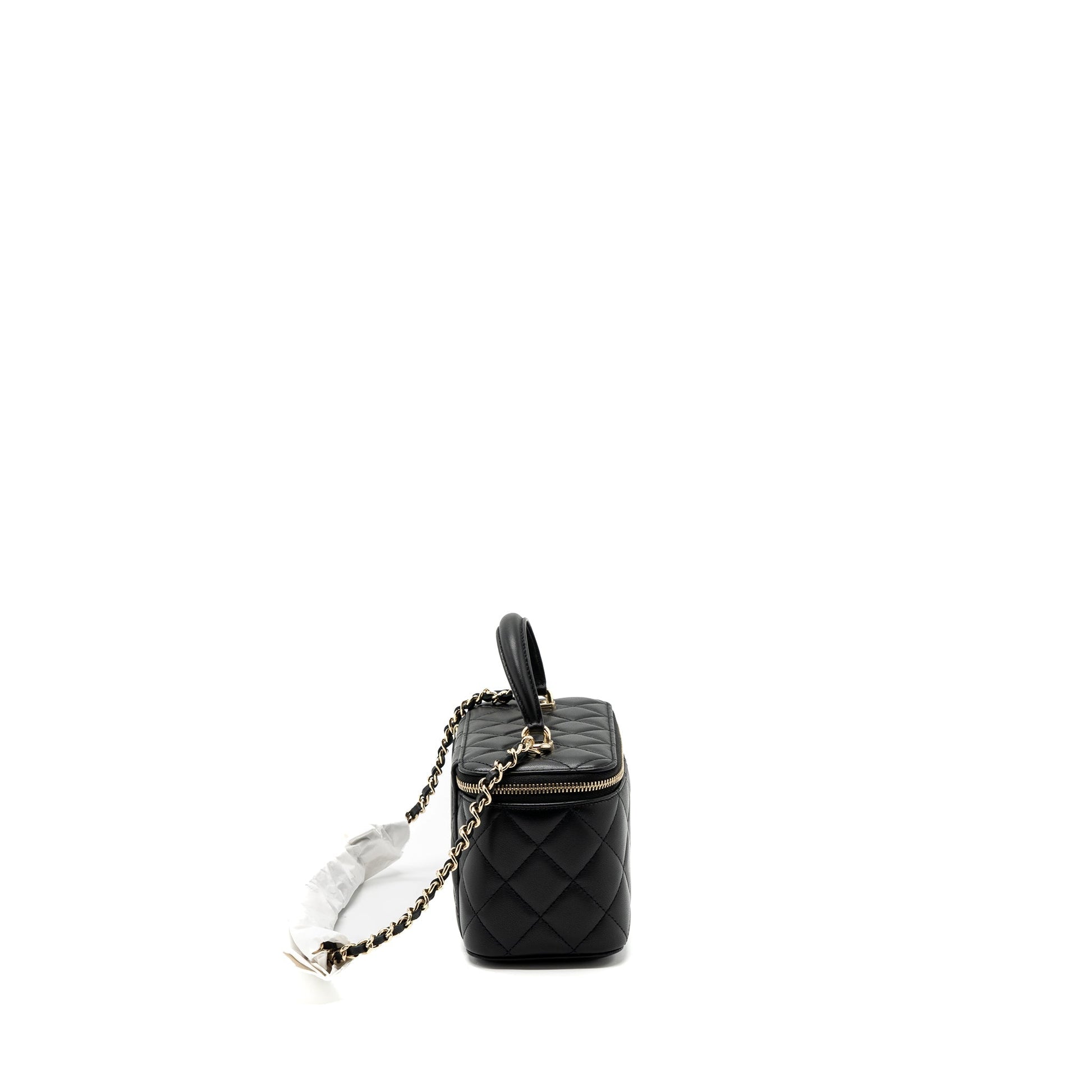 Chanel Top Handle Long Vanity Lambskin LGHW Black Handbag Lghwmicrochip 2