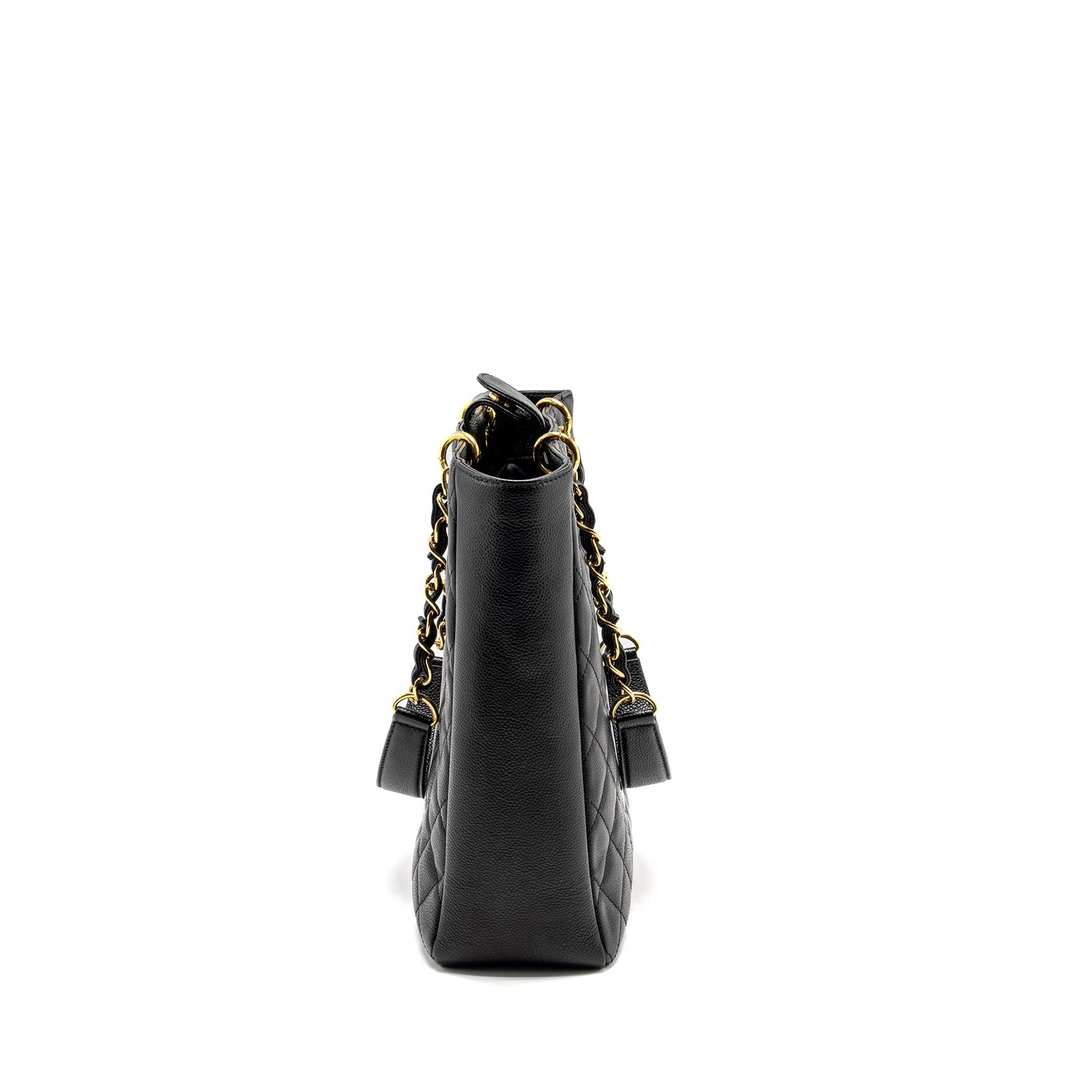 Chanel Petit Shopping Caviar GHW Black Tote Bag
