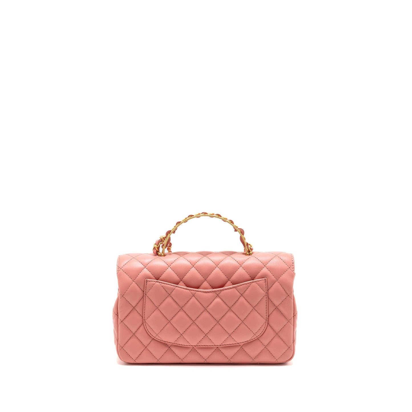 Chanel 23k detail top handle flap Lambskin Pink Shoulder Bag