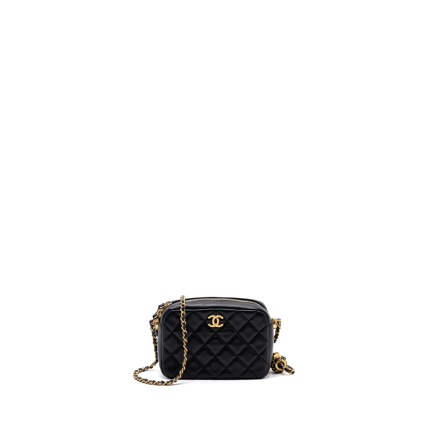 Chanel pearl crush camera lambskin GHW microchip Black Crossbody Bag