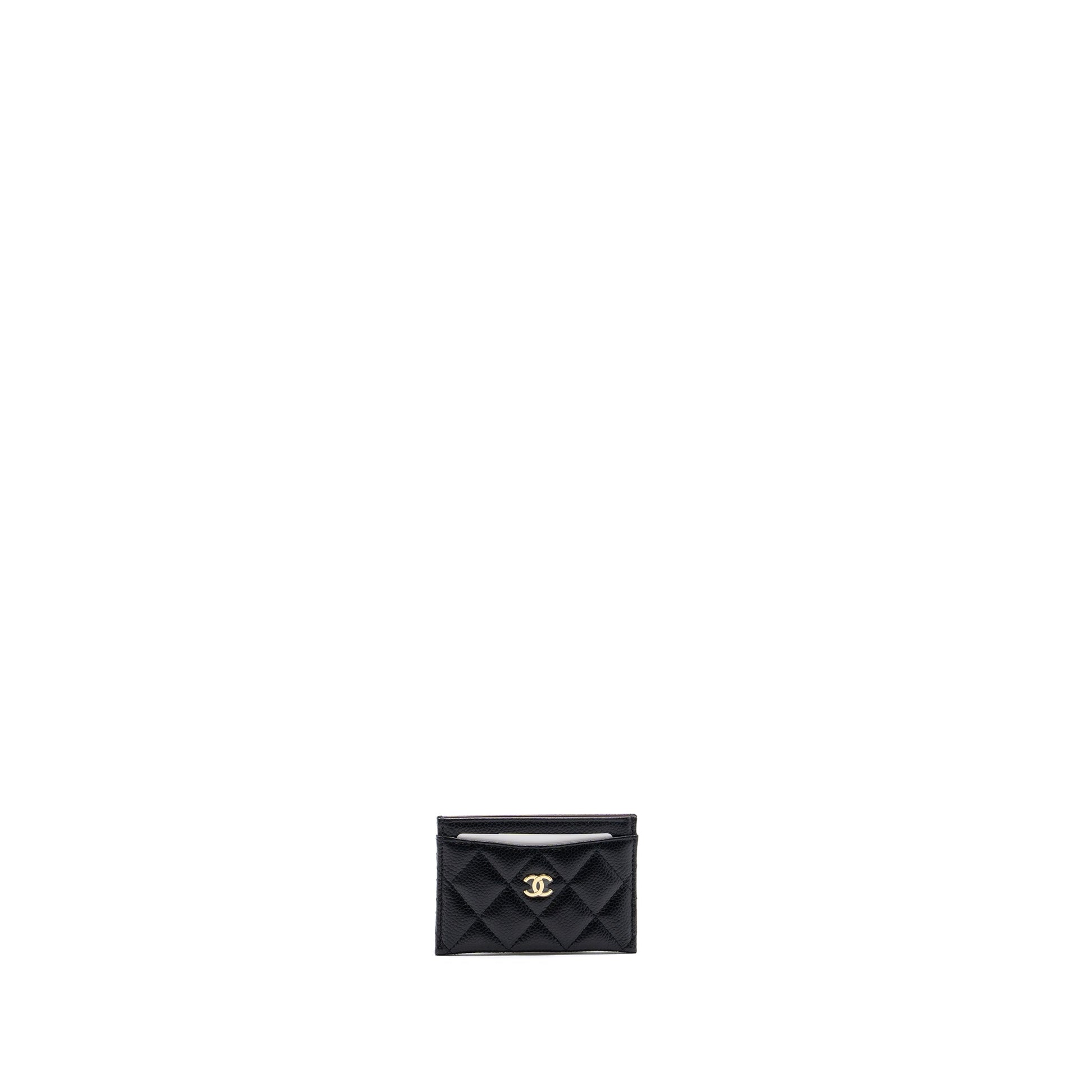 Chanel classic card holder caviar GHW microchip Black Wallet Case Ghw Microchip