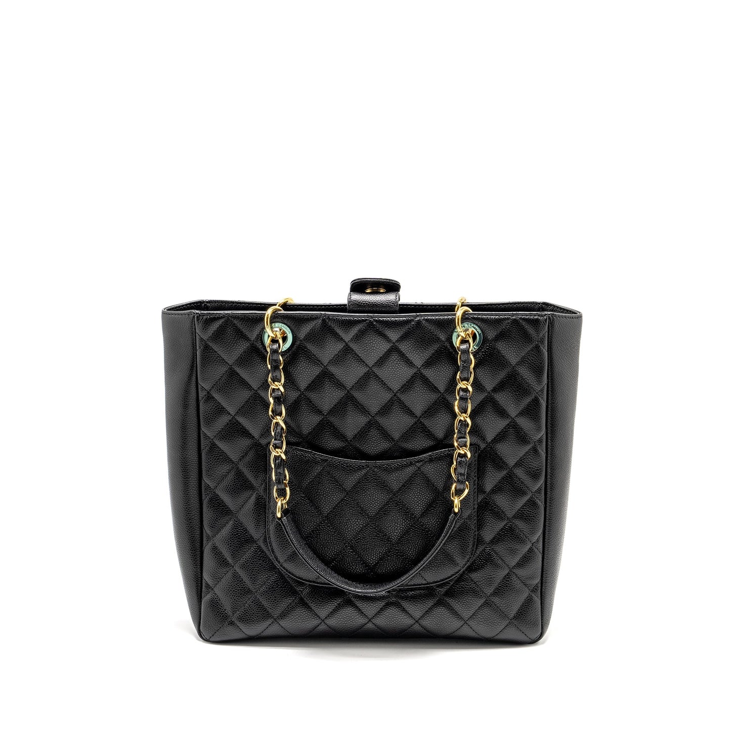 Chanel Petit Shopping Caviar GHW Black Tote Bag